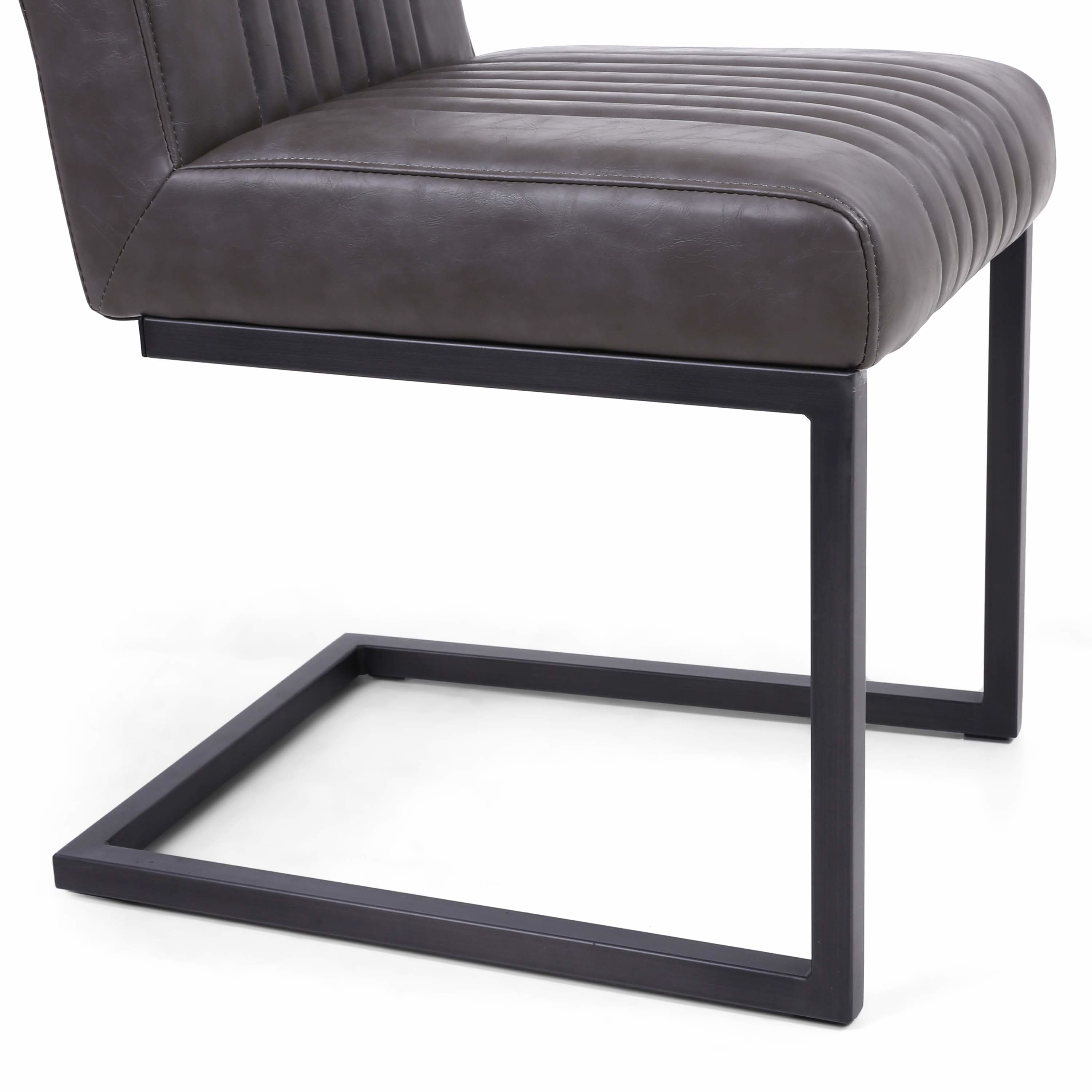 Pair of Buxton Cantilever Leather Effect Dining Chairs (7033880641600) (14625462616442)