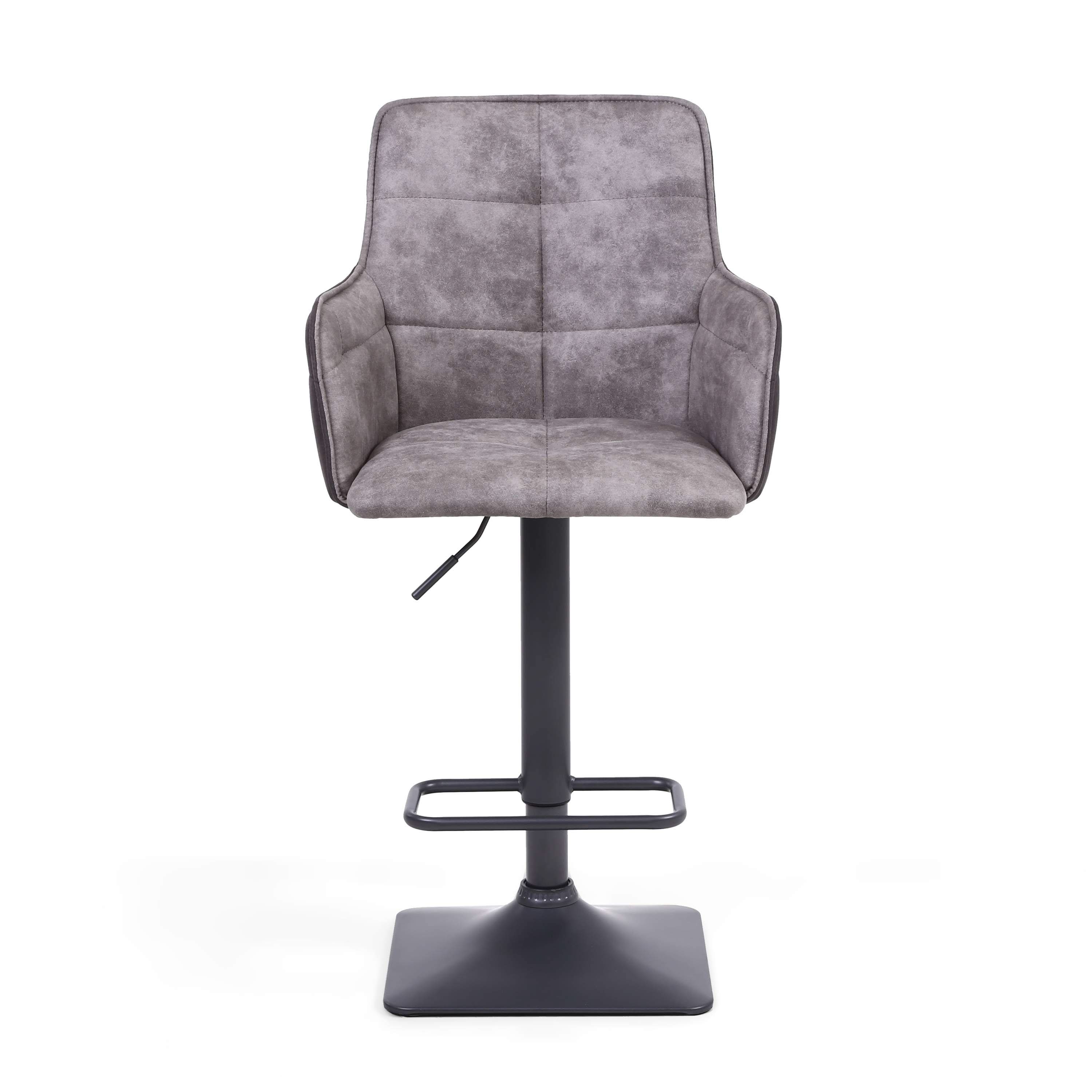 Blake Suede Effect Light Grey Bar Stools (7032146100288) (14625446461818)