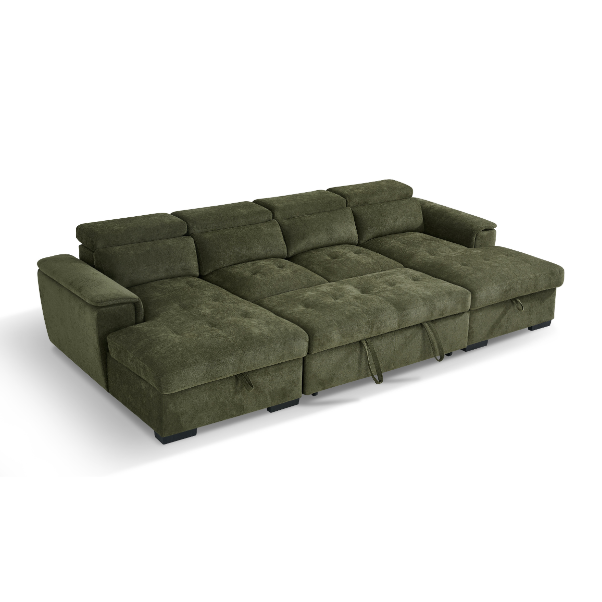 Luna U Shape Corner Sofabed in Green - AMC Furniture