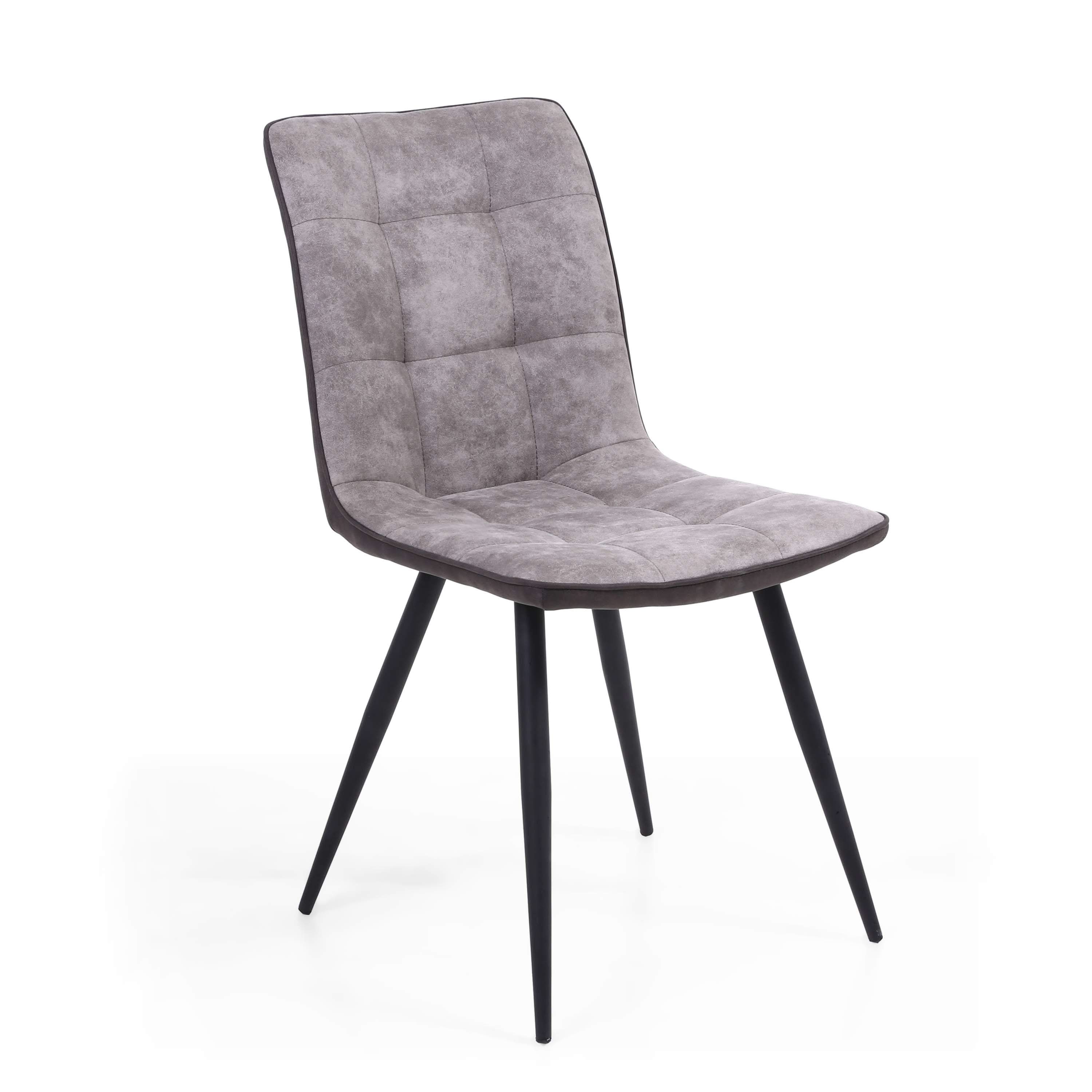 Pair of Holden Suede Effect Light Grey Dining Chairs (7033882509376) (7033883164736) (14625490043258)