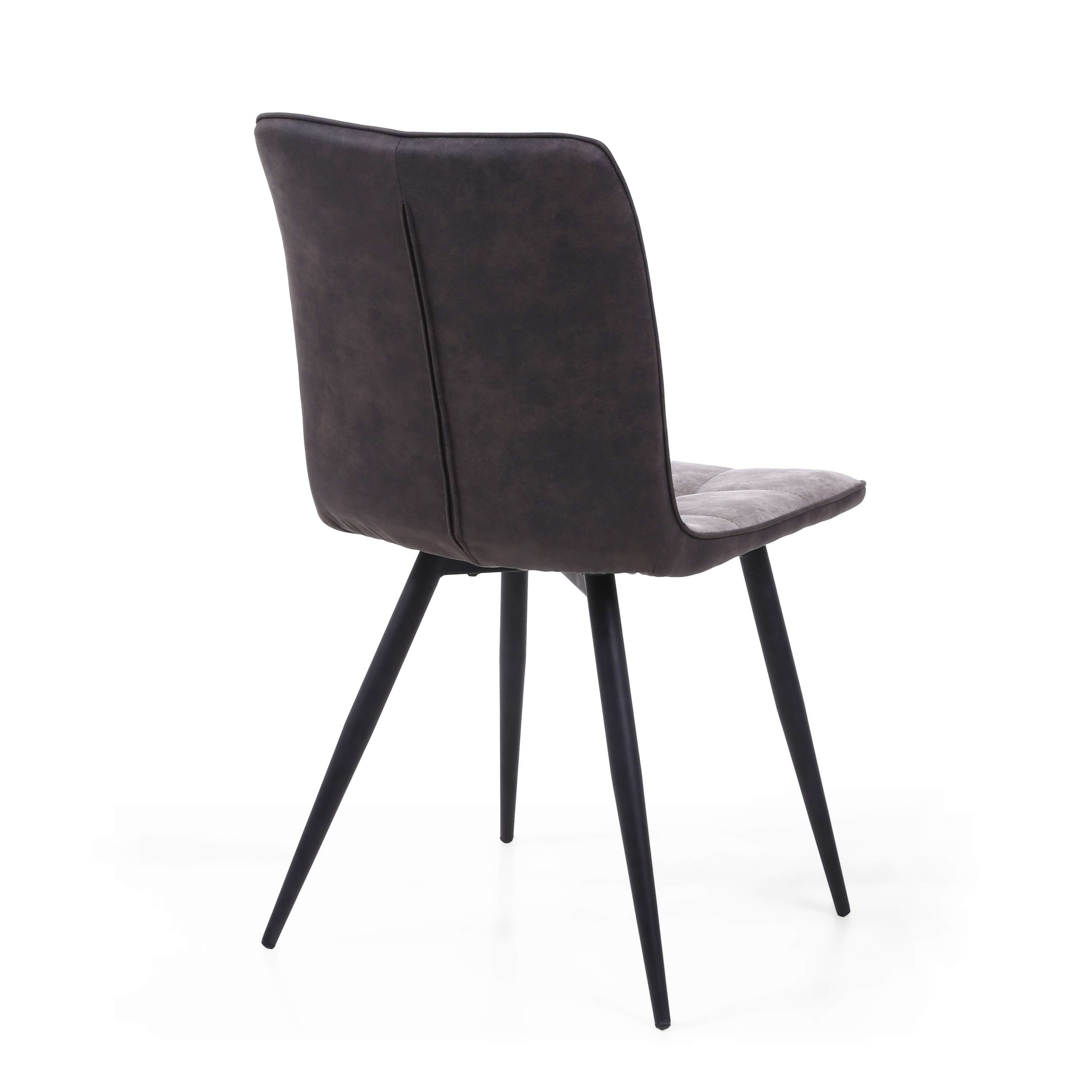 Pair of Holden Suede Effect Light Grey Dining Chairs (7033882509376) (7033883164736) (14625490043258)