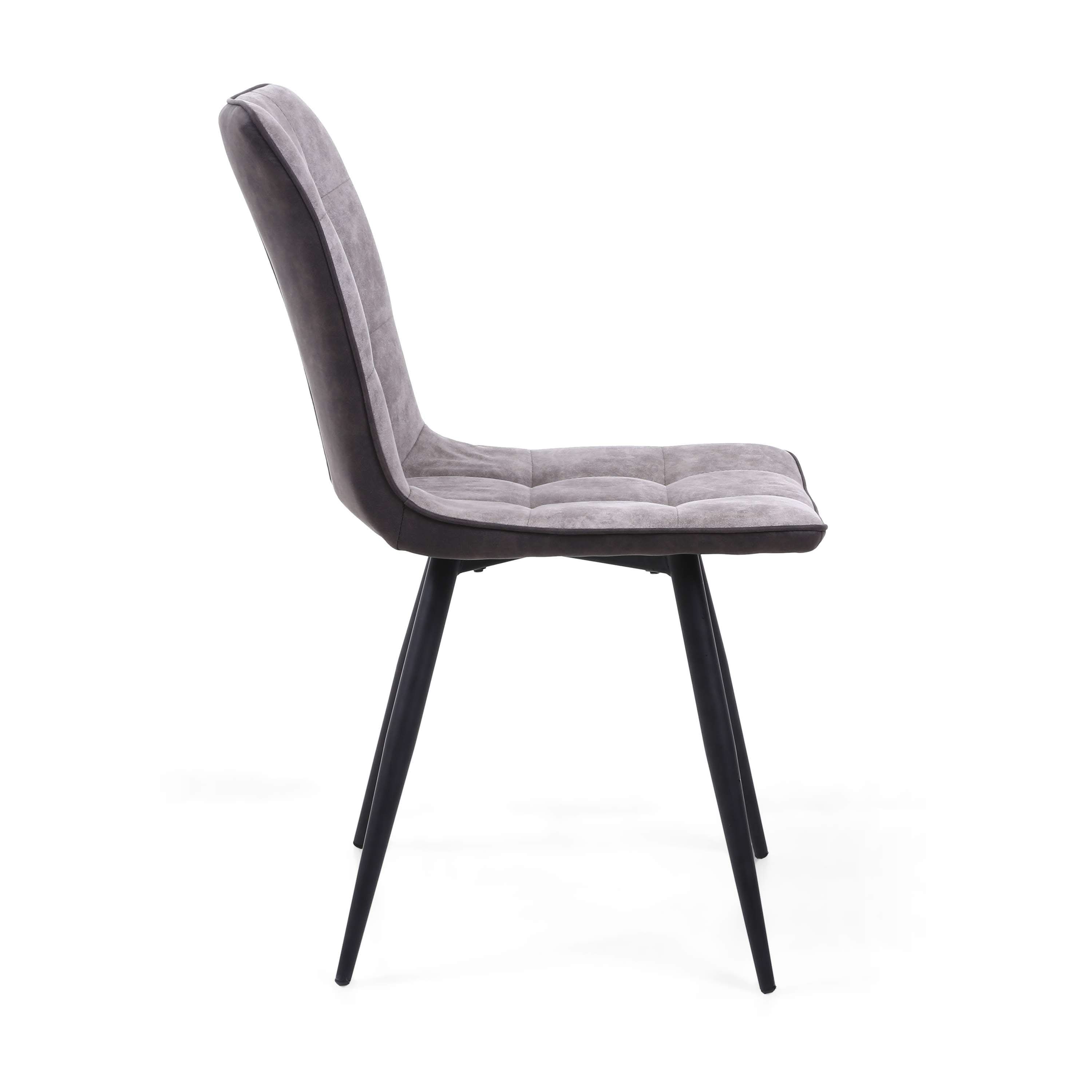 Pair of Holden Suede Effect Light Grey Dining Chairs (7033882509376) (7033883164736) (14625490043258)