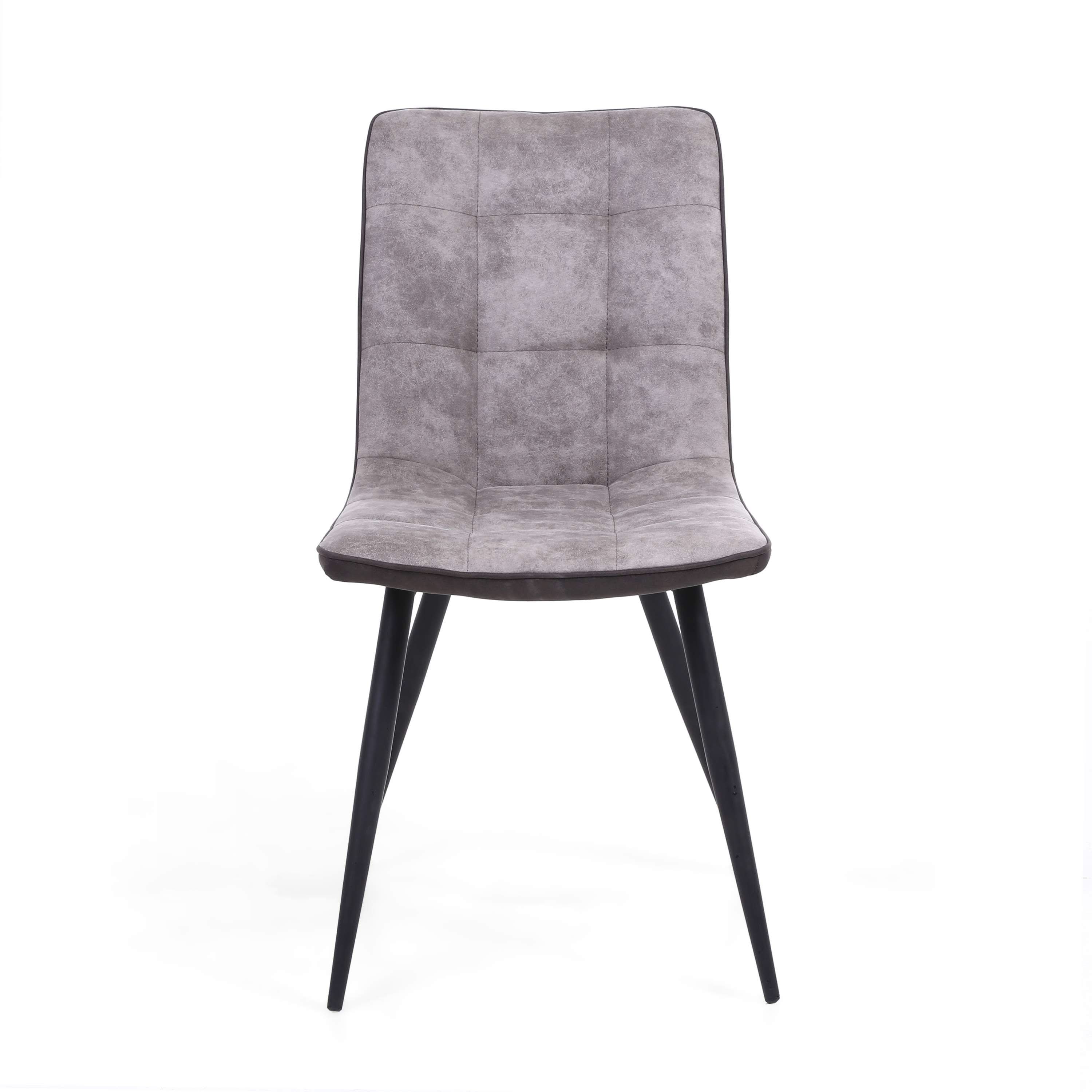 Pair of Holden Suede Effect Light Grey Dining Chairs (7033882509376) (7033883164736) (14625490043258)