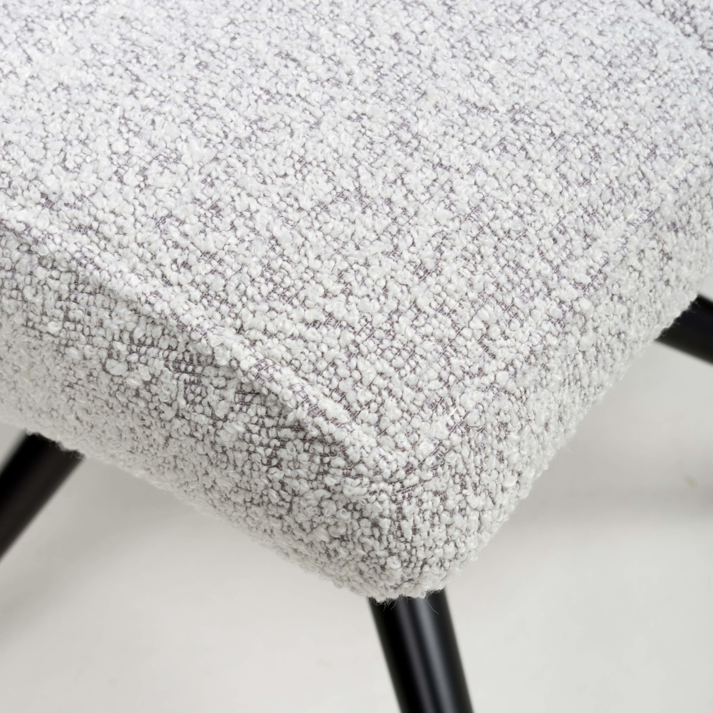 Pair of Stratford Boucle Smoke Grey Dining Chairs (7018381672512) (14625502200186)