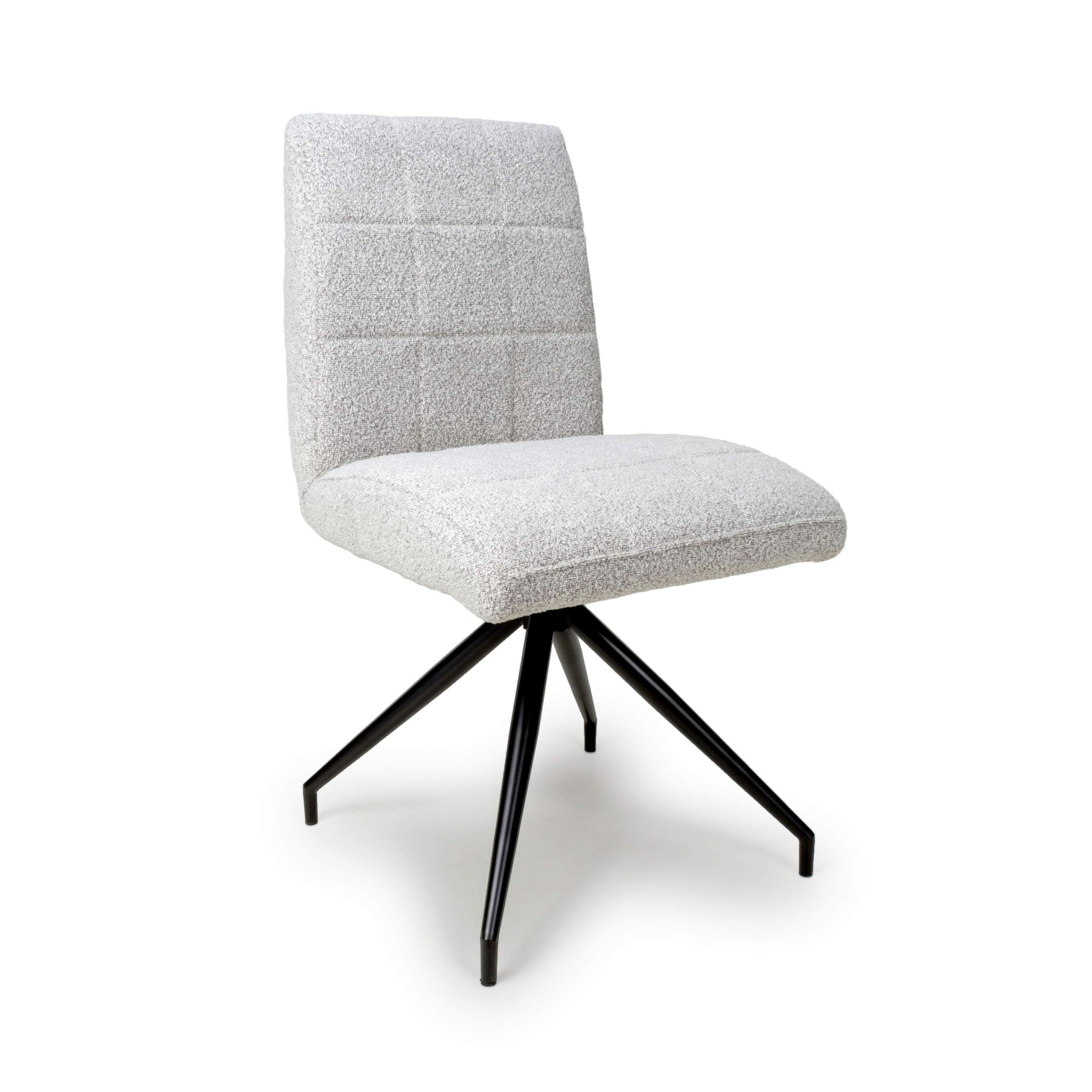 Pair of Stratford Boucle Smoke Grey Dining Chairs (7018381672512) (14625502200186)