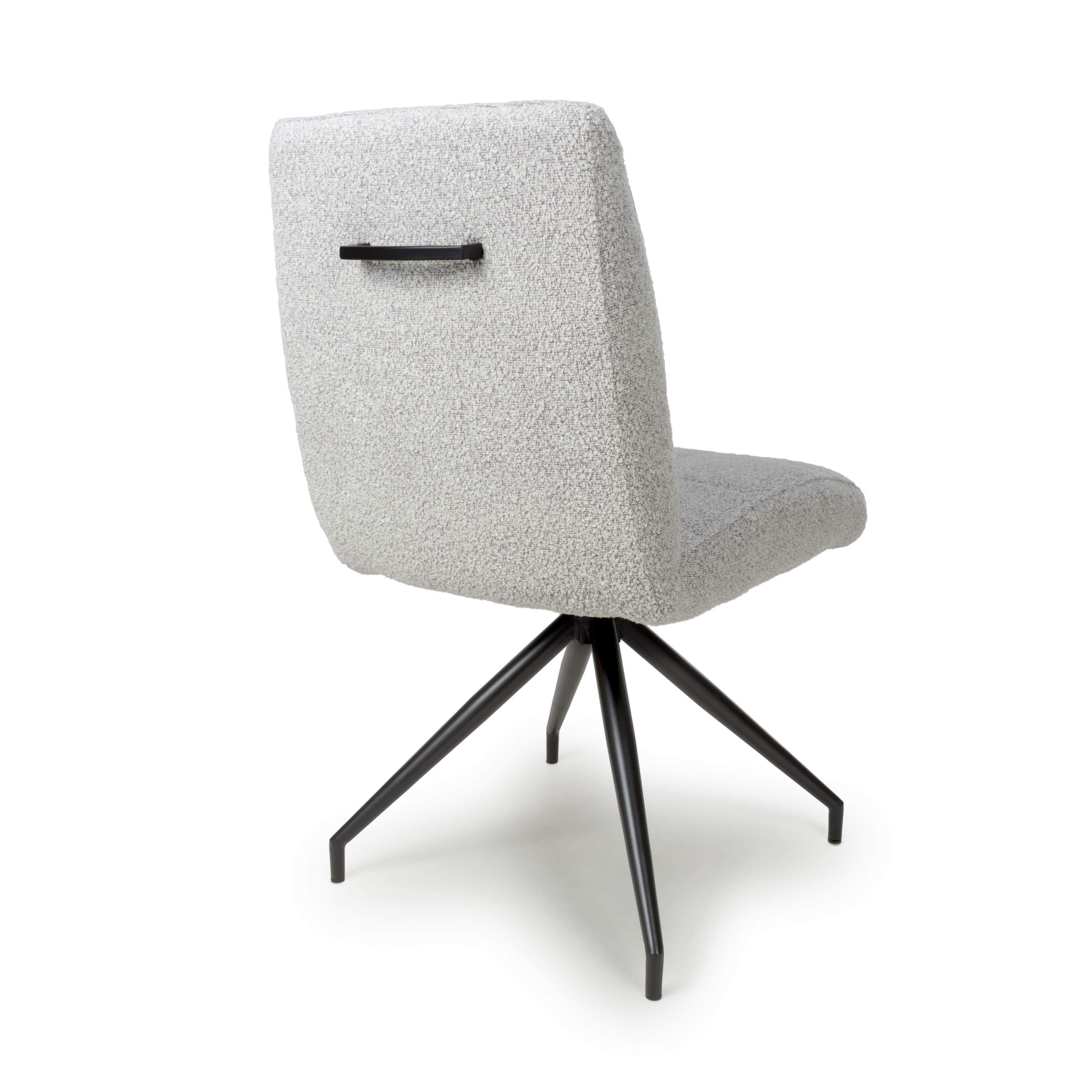 Pair of Stratford Boucle Smoke Grey Dining Chairs (7018381672512) (14625502200186)