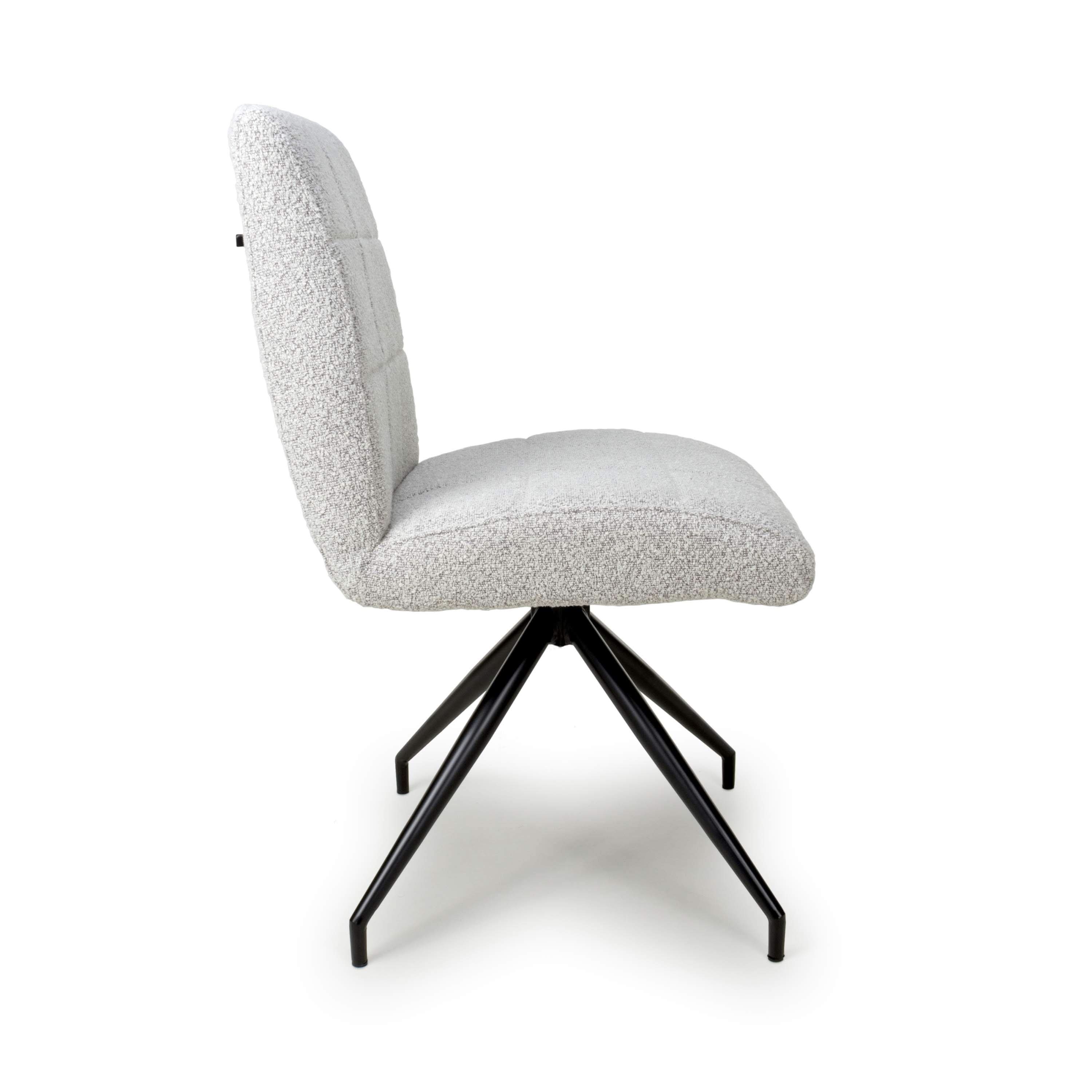 Pair of Stratford Boucle Smoke Grey Dining Chairs (7018381672512) (14625502200186)