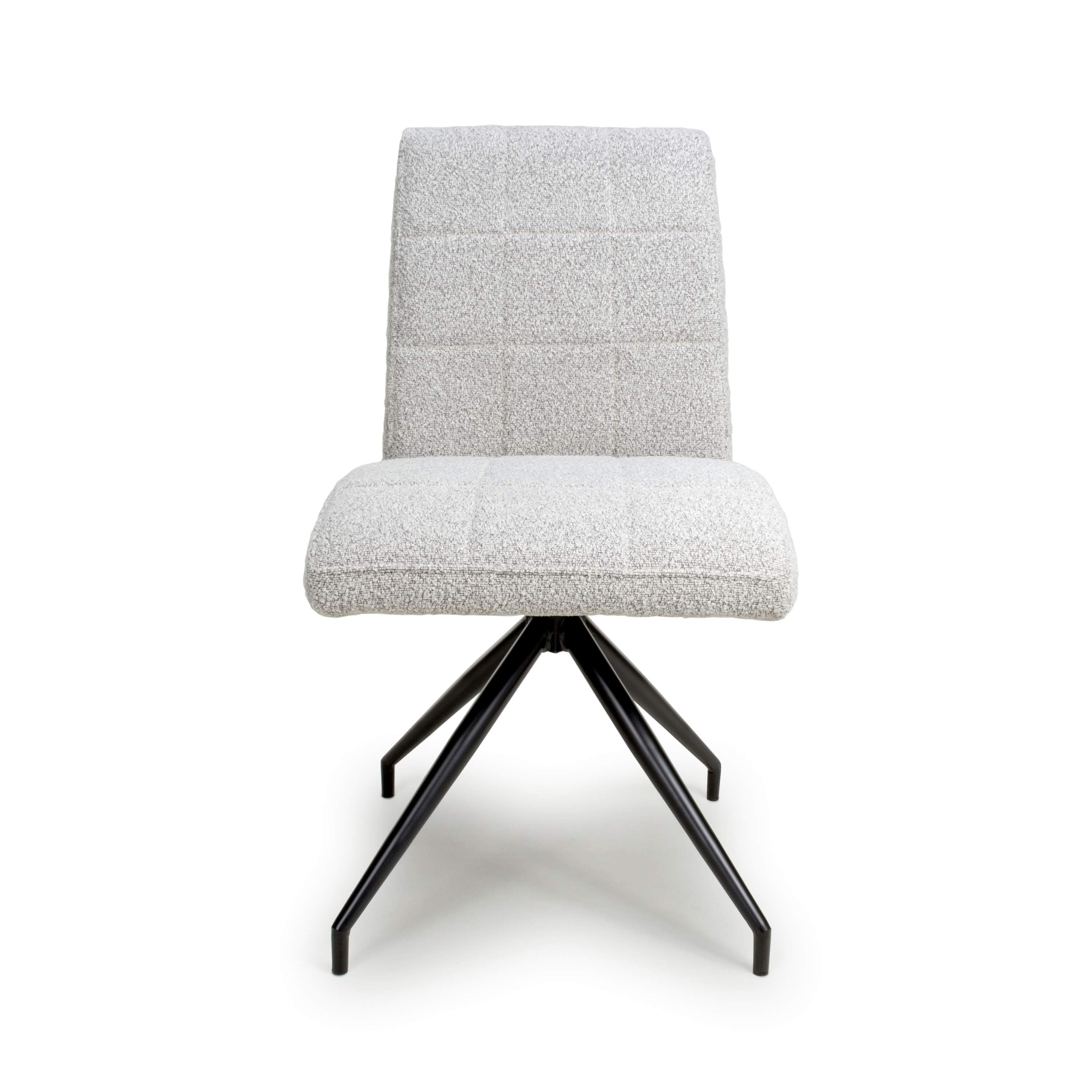 Pair of Stratford Boucle Smoke Grey Dining Chairs (7018381672512) (14625502200186)