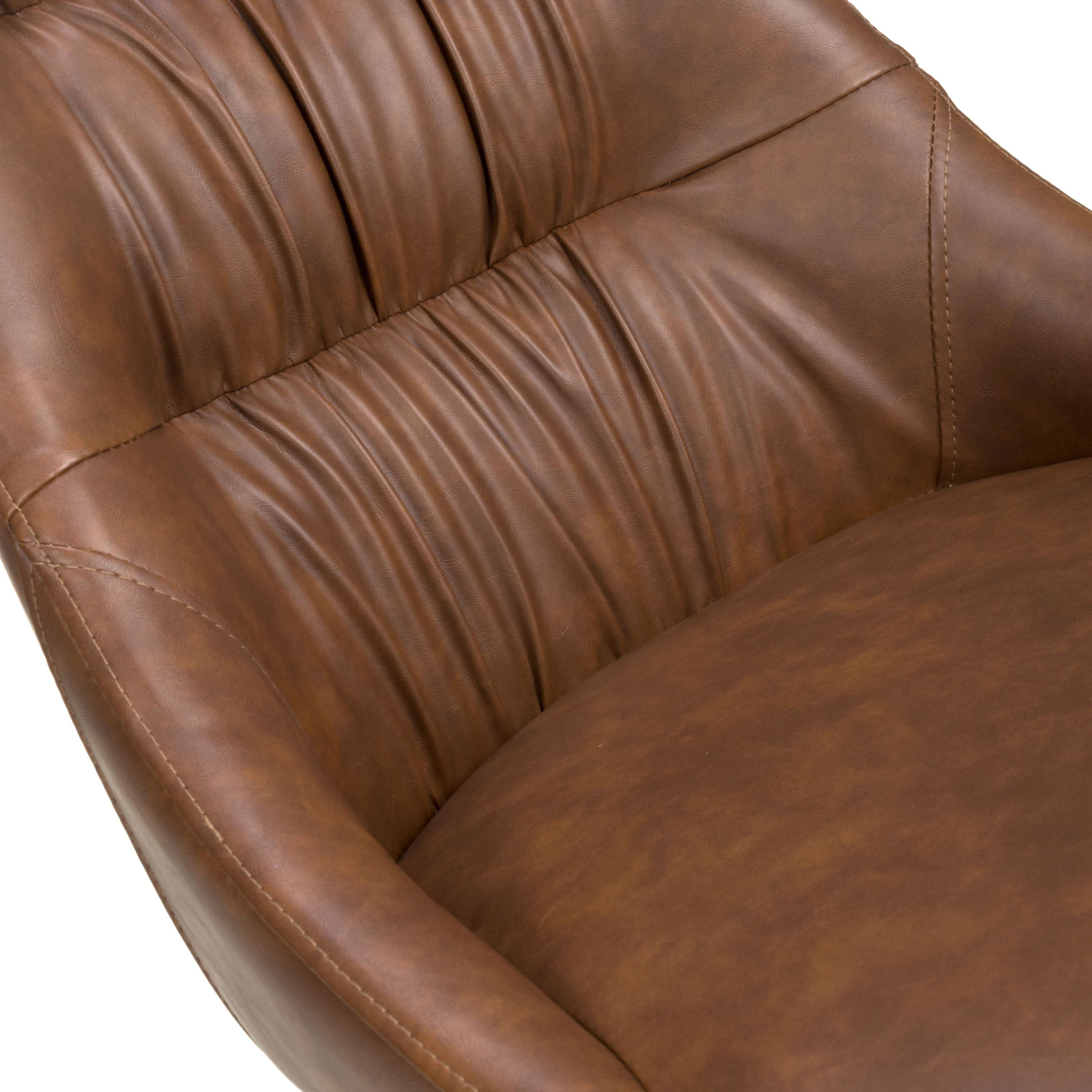 Corinth Leather Effect Tan Dining Chair (7019400986688) (14625494991226)