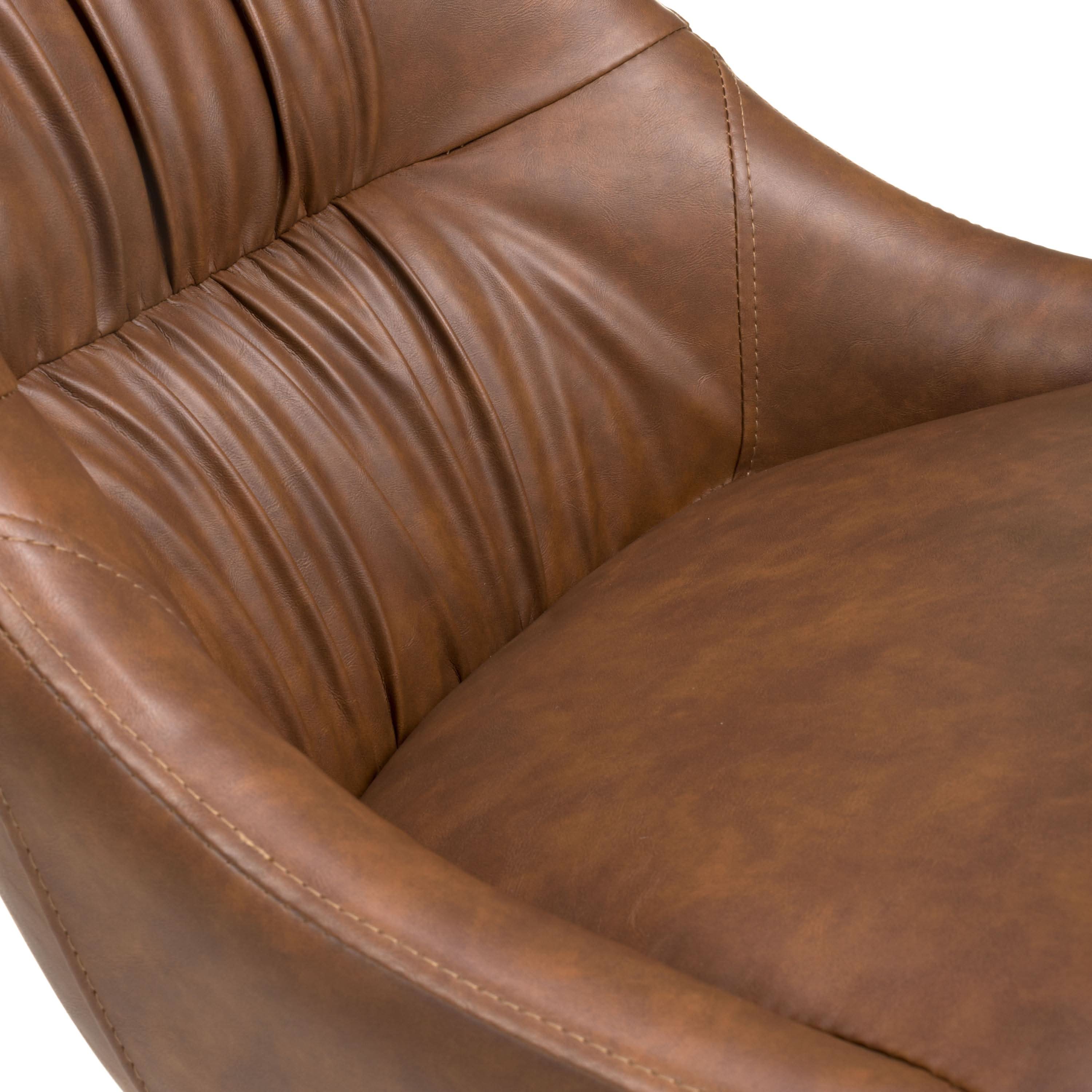 Corinth Leather Effect Tan Dining Chair (7019400986688) (14625494991226)
