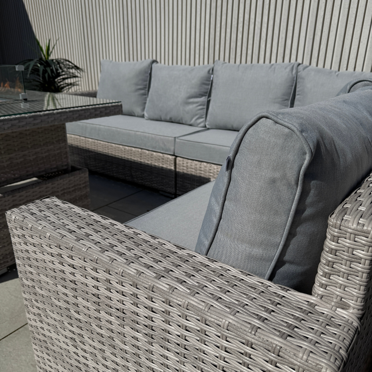 Santorini Corner Large Rising Set with Firepit RH - AMC Furniture