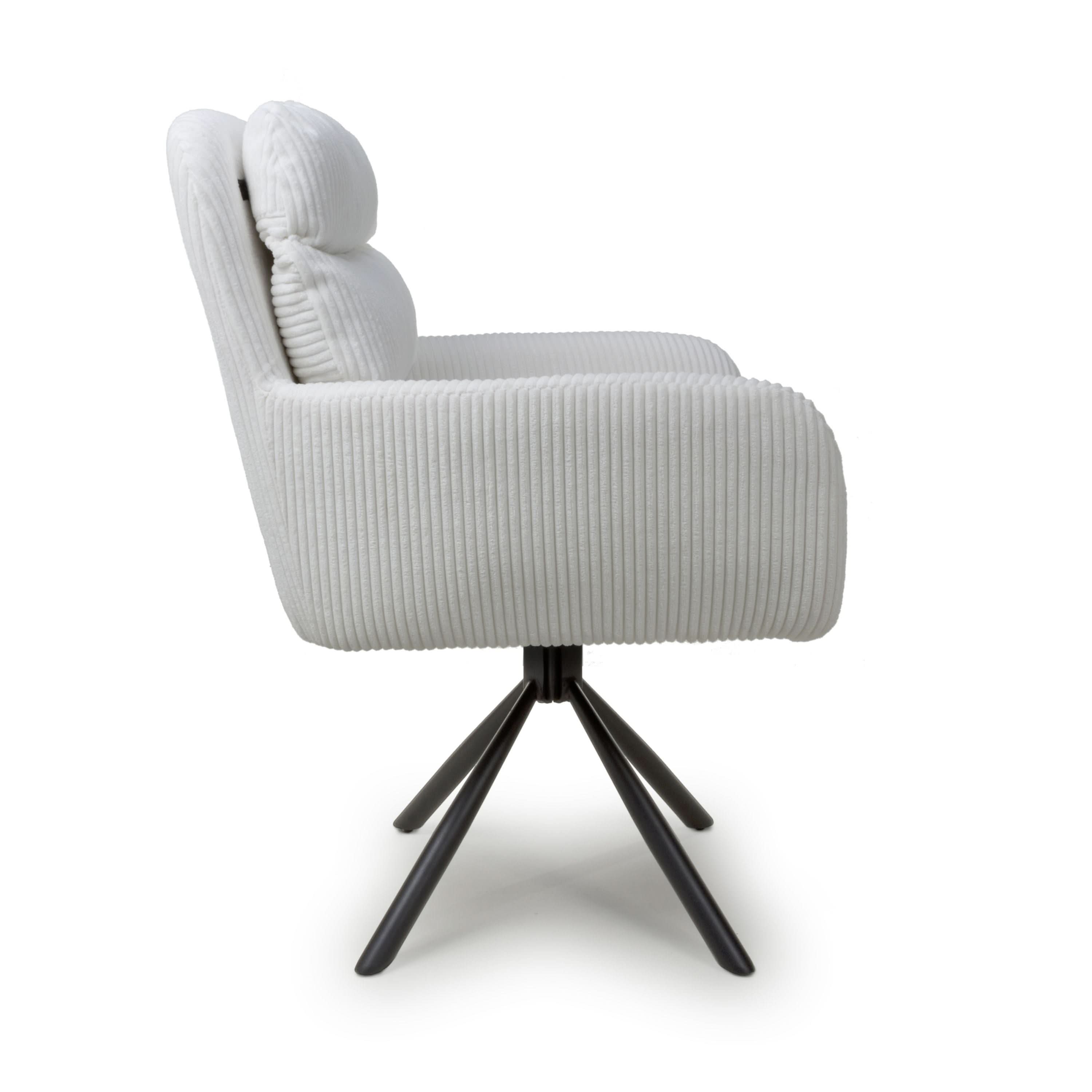 Cassidy Corduroy White Swivel Chair (7019401248832) (14625492271482)