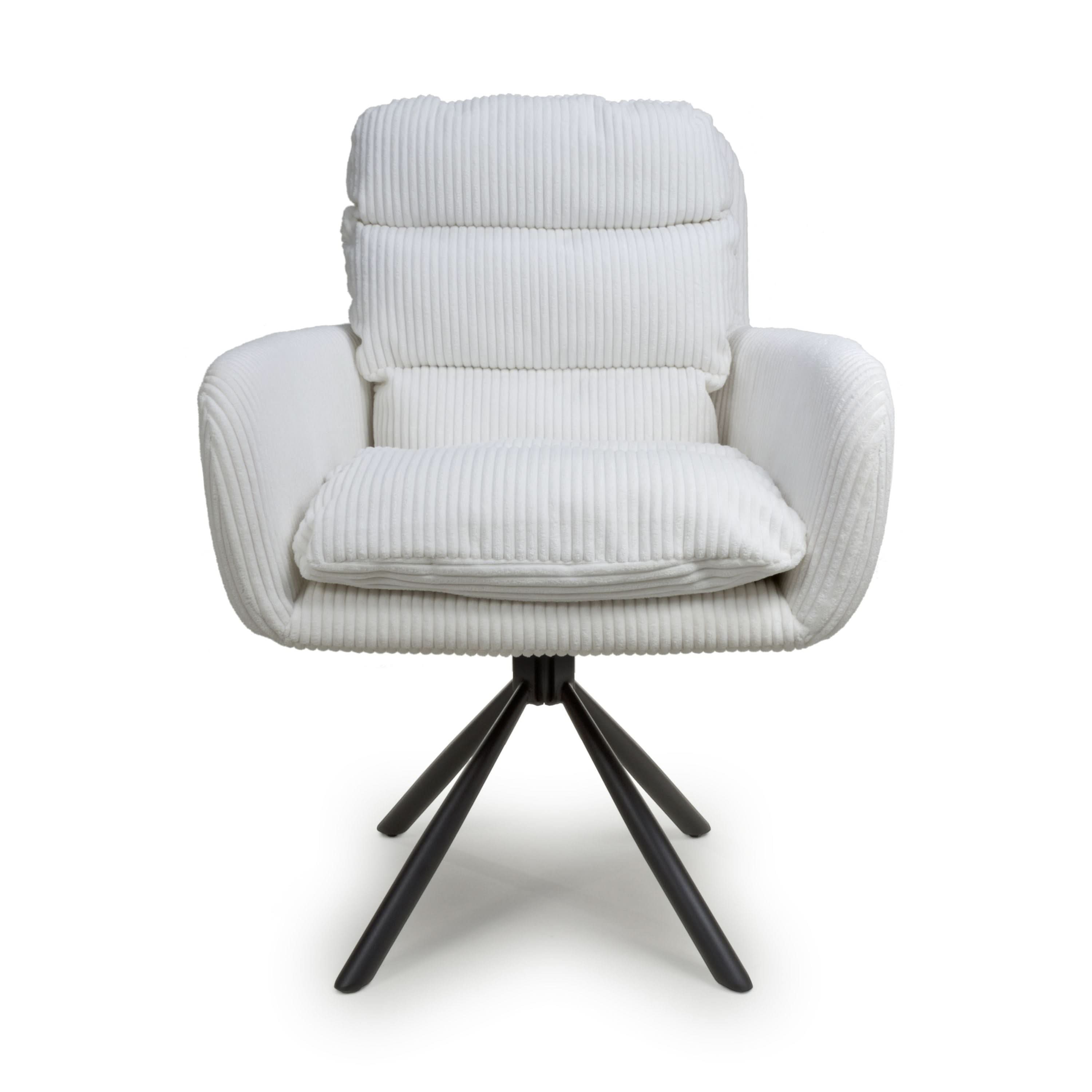 Cassidy Corduroy White Swivel Chair (7019401248832) (14625492271482)