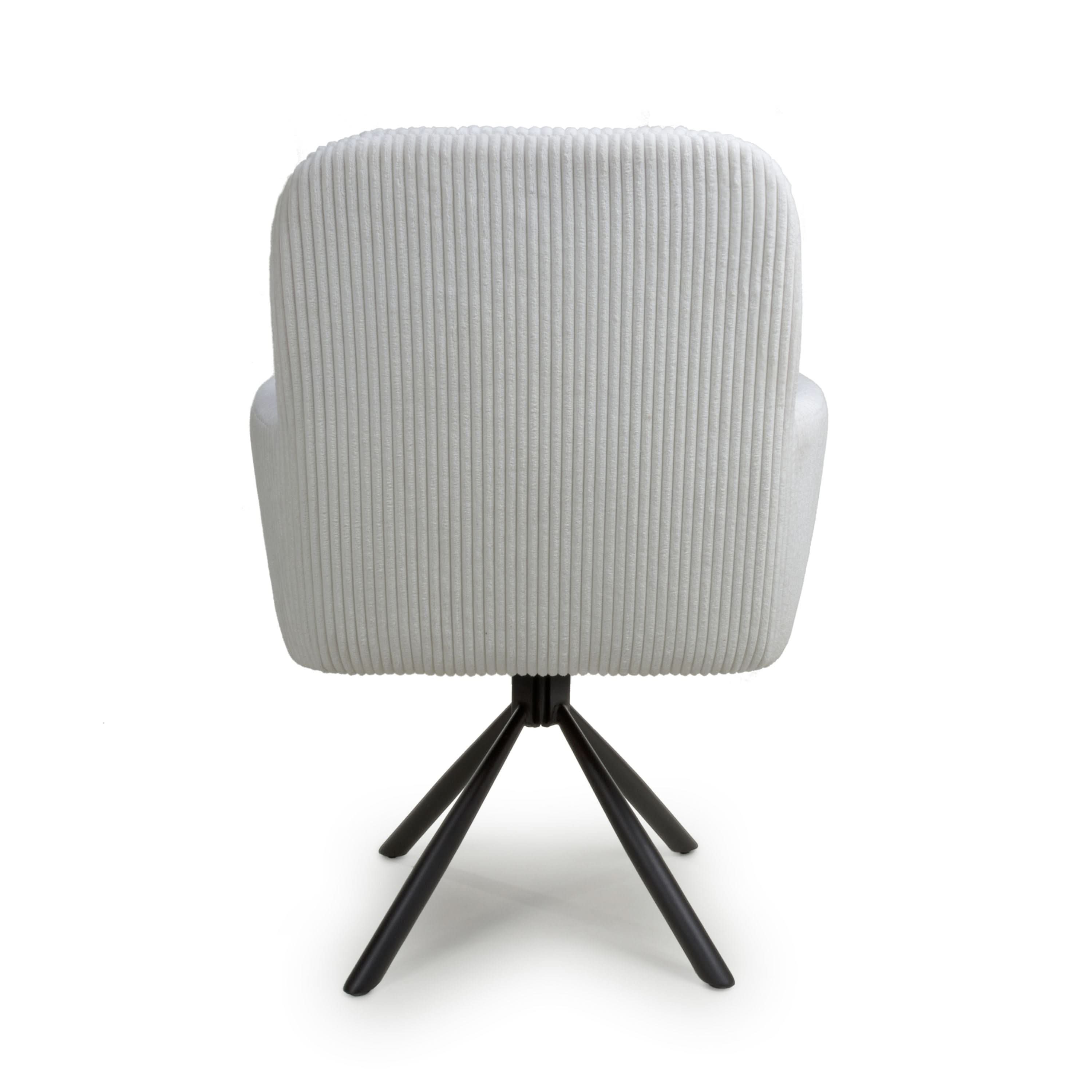 Cassidy Corduroy White Swivel Chair (7019401248832) (14625492271482)