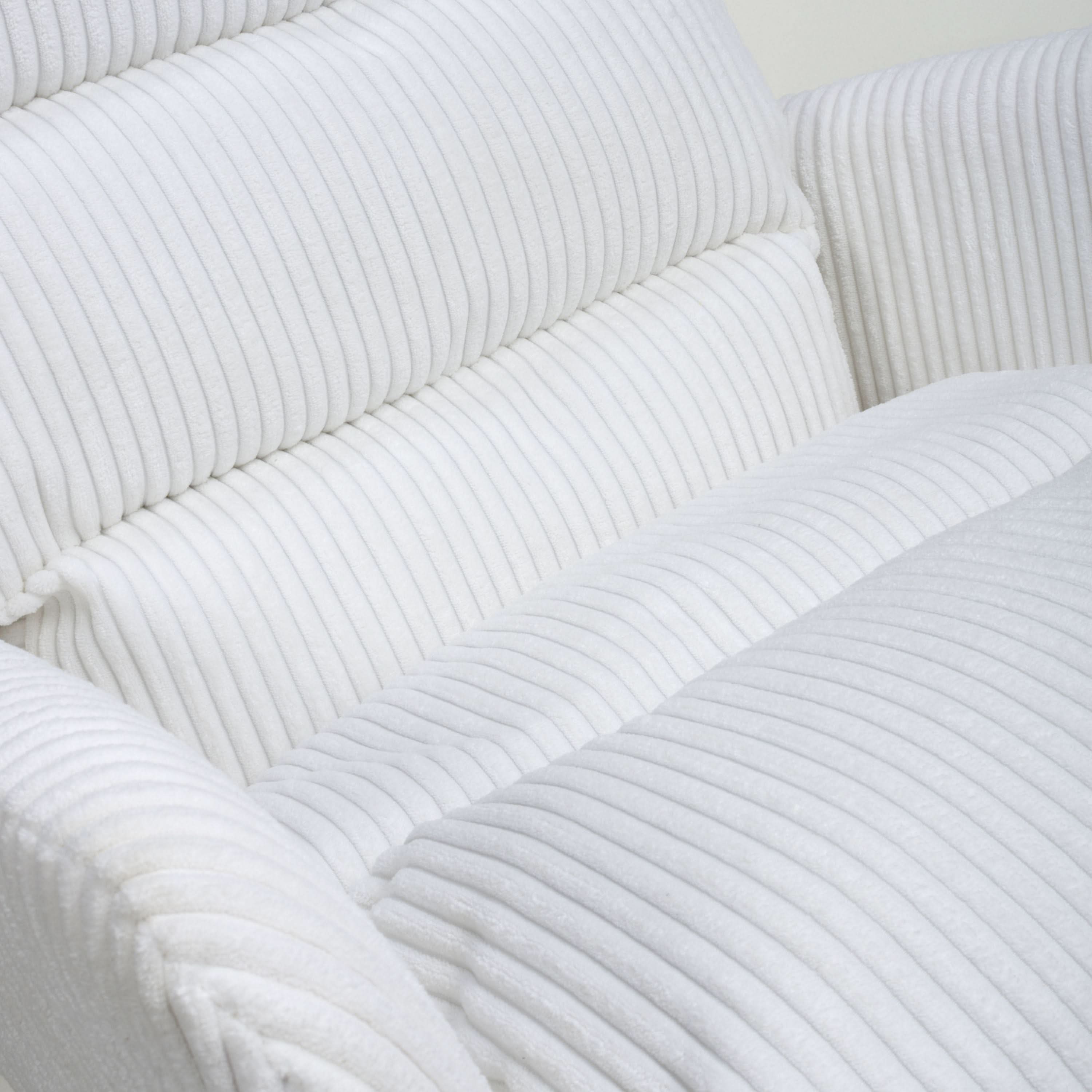 Cassidy Corduroy White Swivel Chair (7019401248832) (14625492271482)