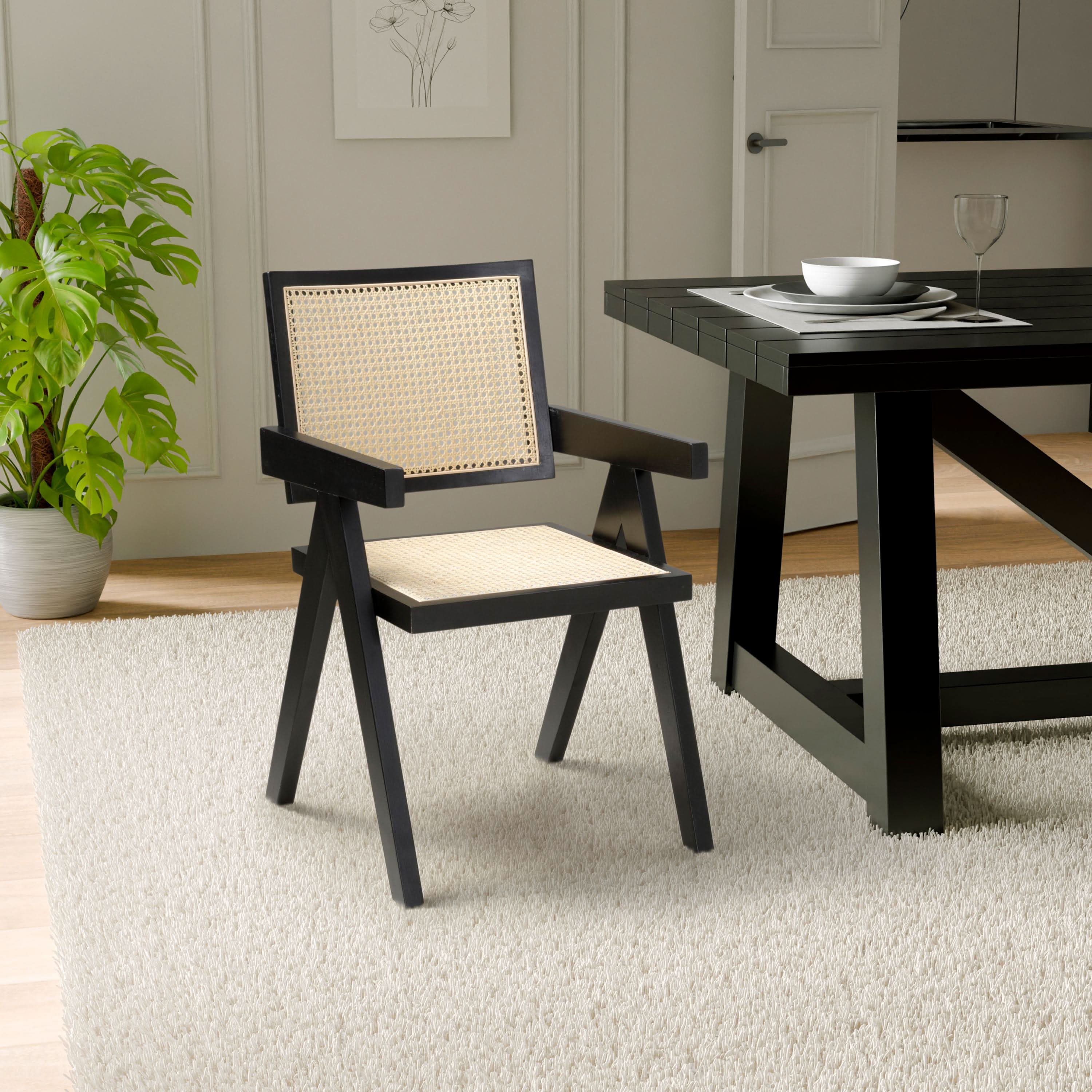 Dublin Rattan Black Dining Chair (7019401281600) (14625447739770)