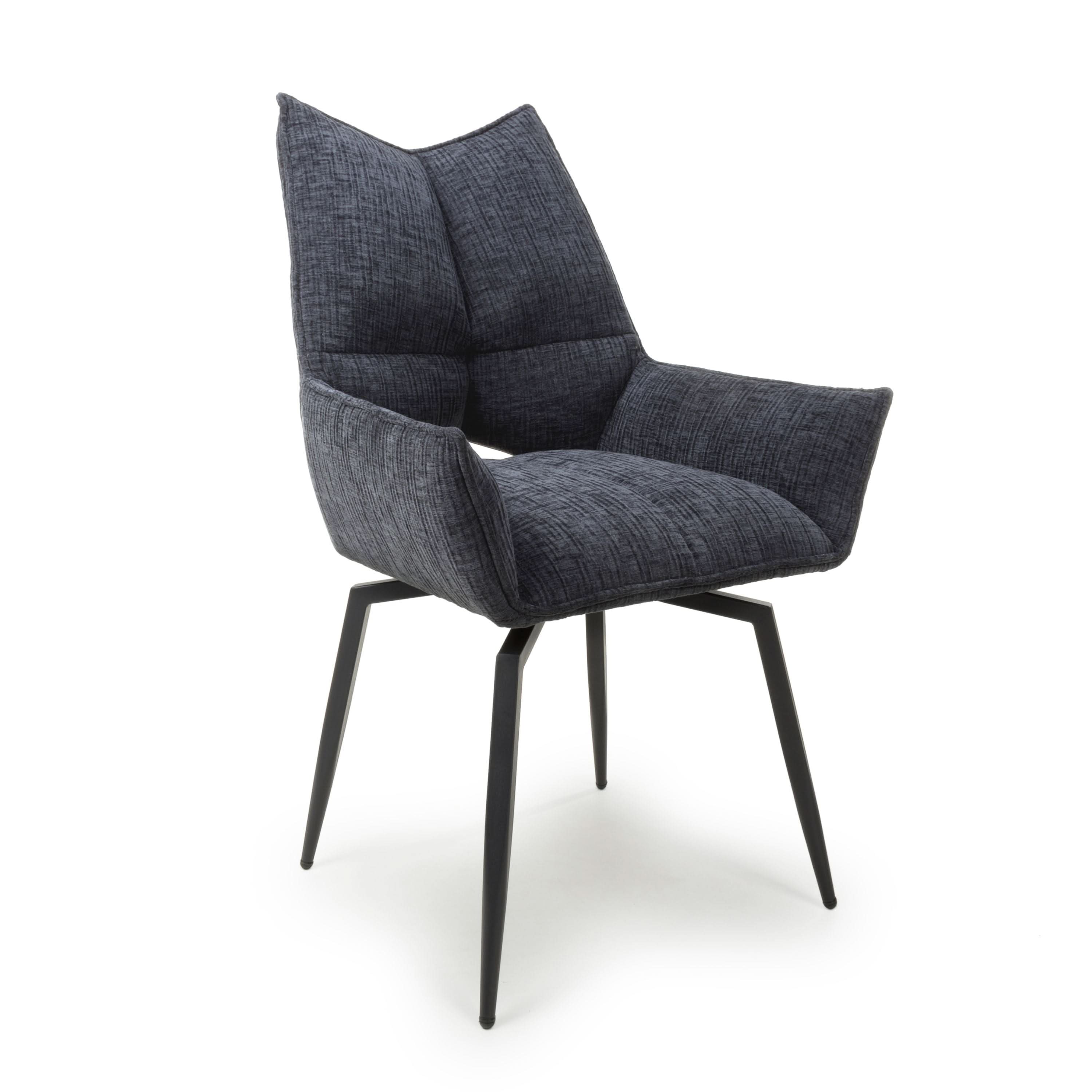 Dakar Textured Effect Dark Grey Swivel Chair (7019401347136) (14625468023162)