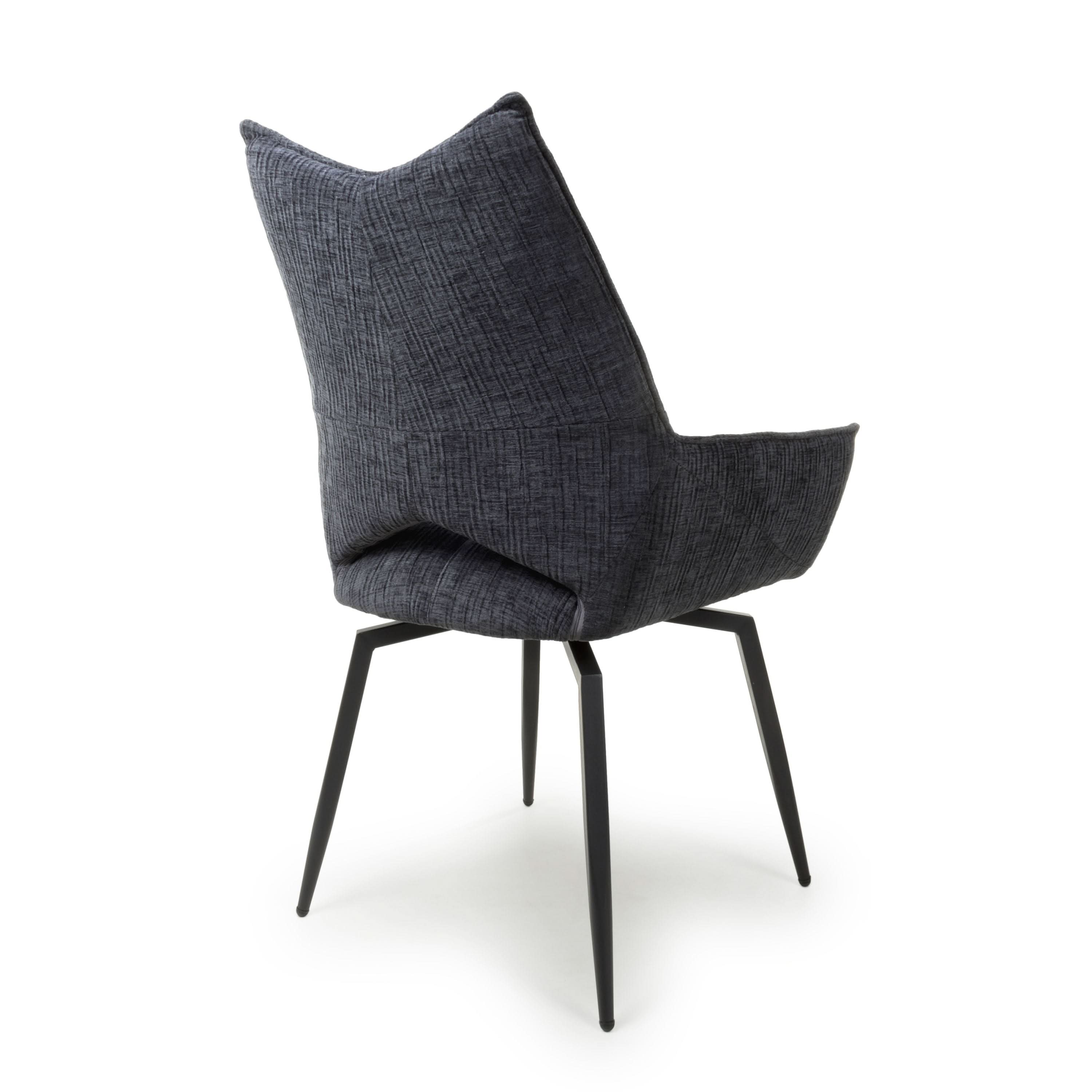 Dakar Textured Effect Dark Grey Swivel Chair (7019401347136) (14625468023162)