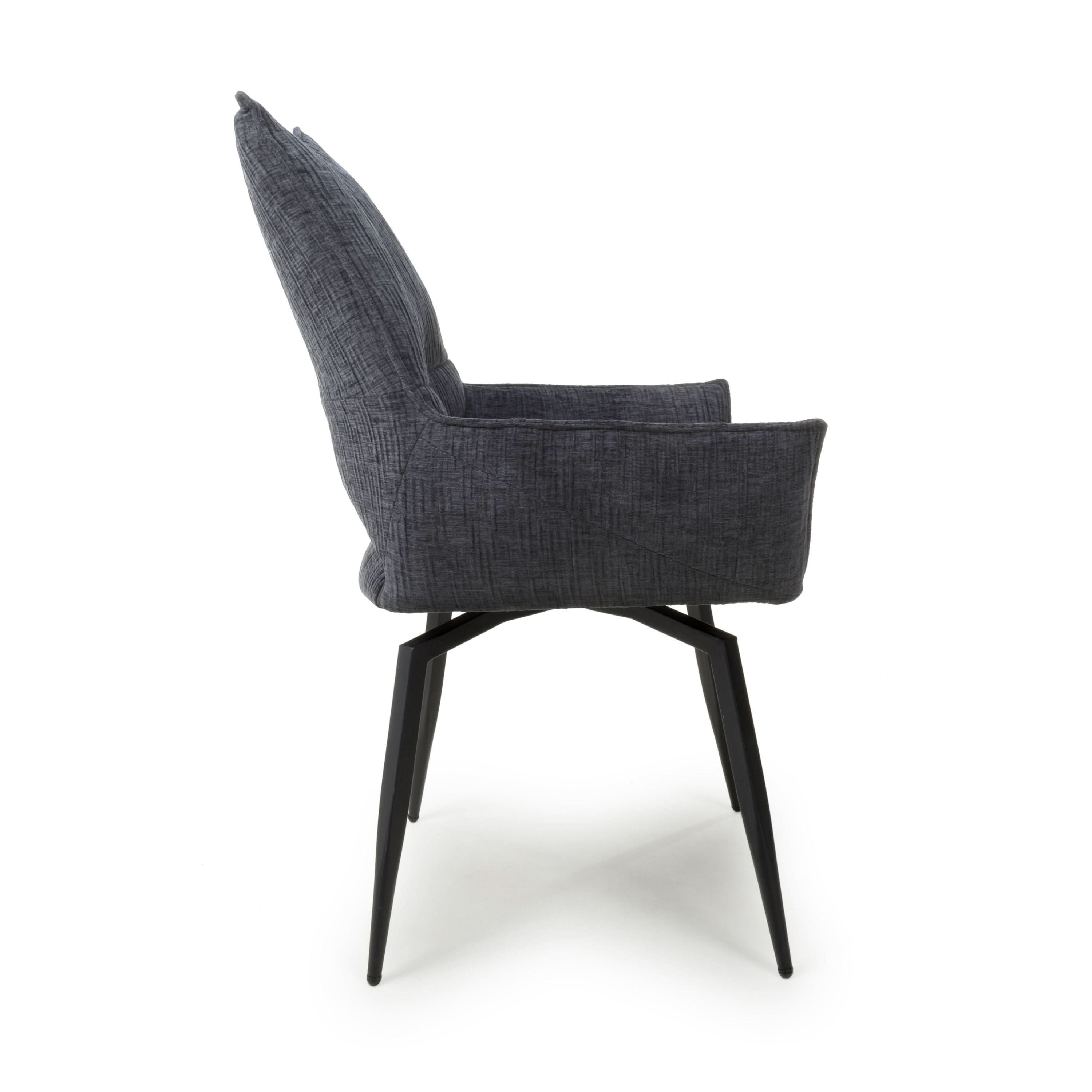 Dakar Textured Effect Dark Grey Swivel Chair (7019401347136) (14625468023162)