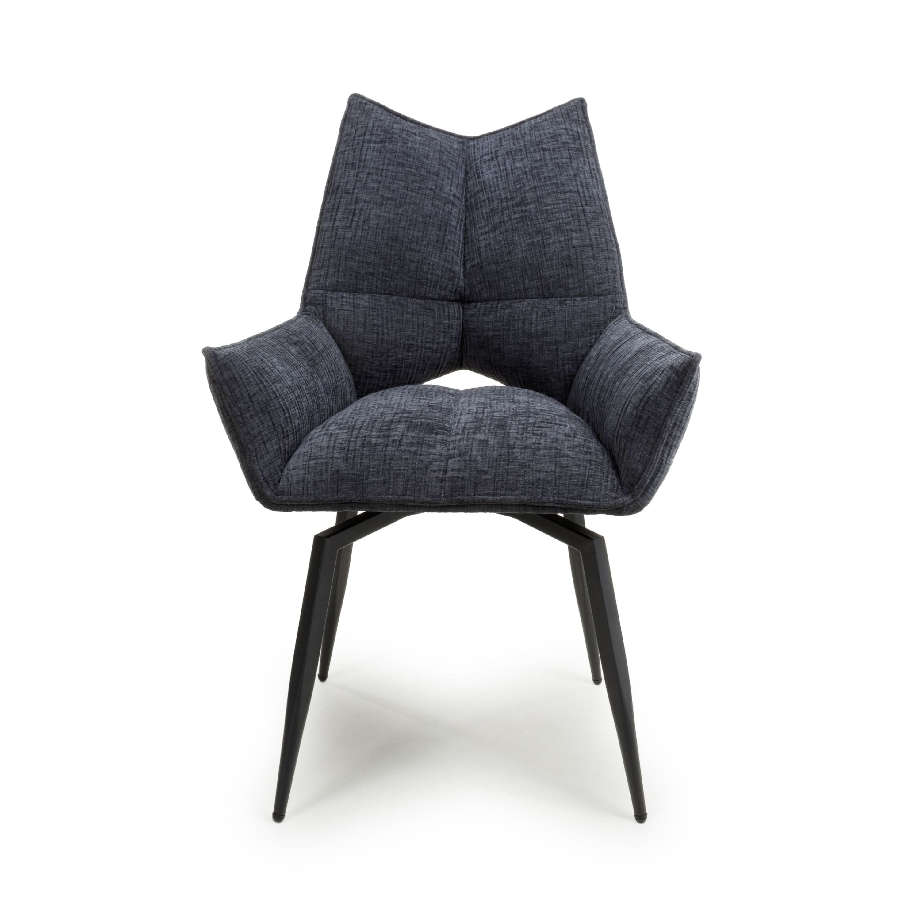 Dakar Textured Effect Dark Grey Swivel Chair (7019401347136) (14625468023162)