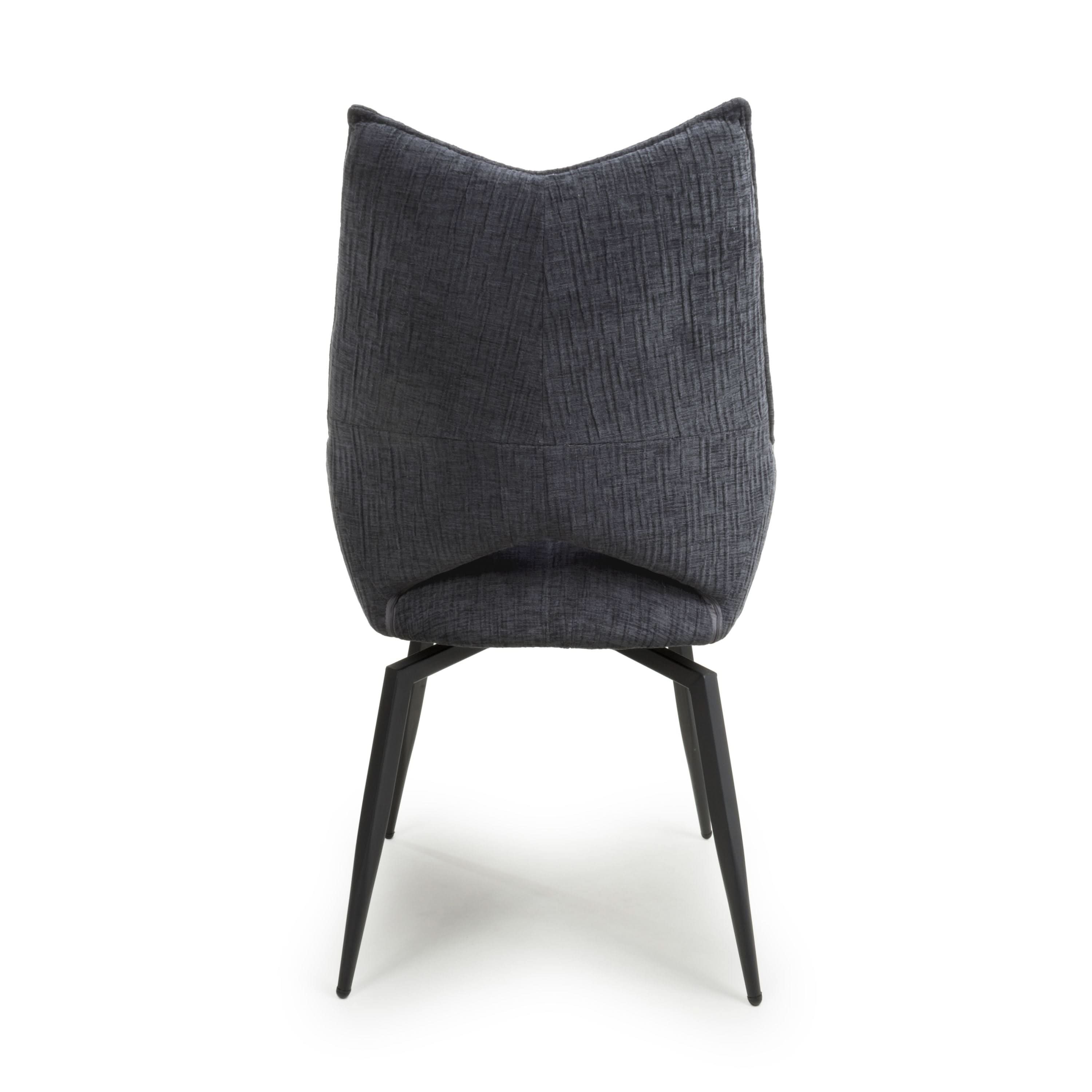 Dakar Textured Effect Dark Grey Swivel Chair (7019401347136) (14625468023162)
