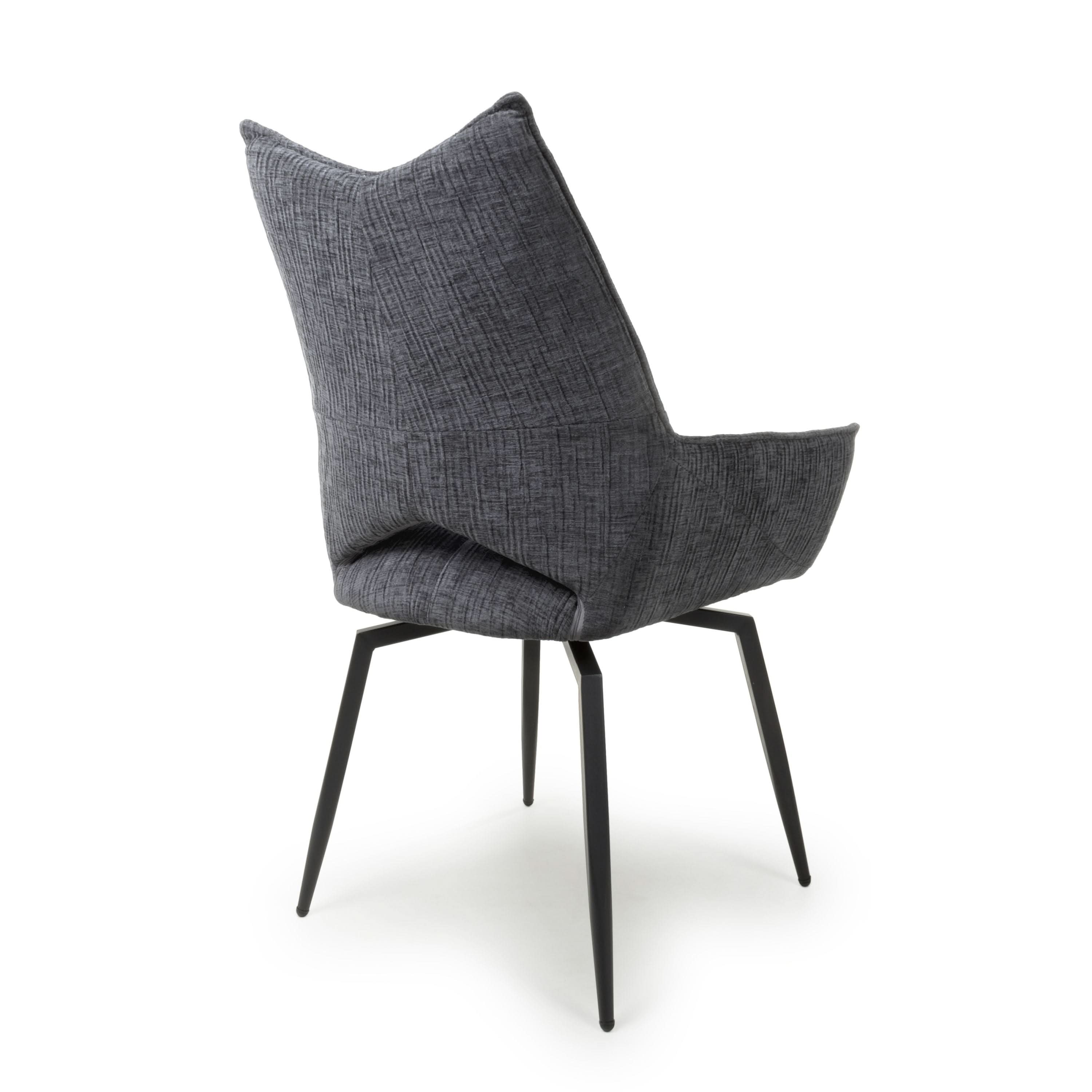 Dakar Textured Effect Dark Grey Swivel Chair (7019401347136) (14625468023162)