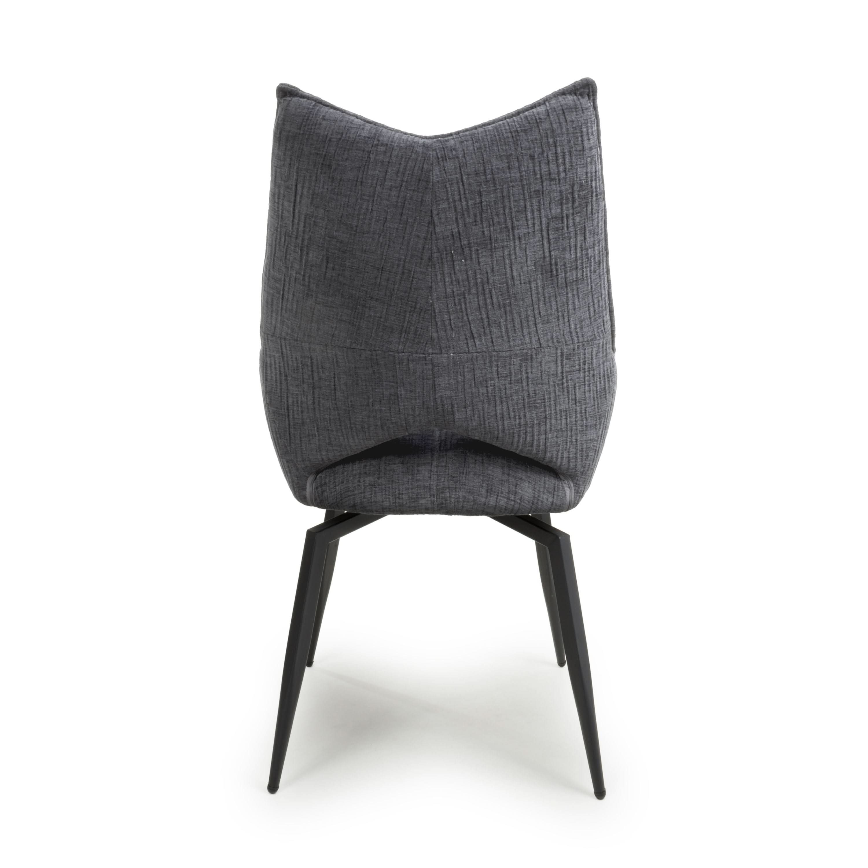 Dakar Textured Effect Dark Grey Swivel Chair (7019401347136) (14625468023162)
