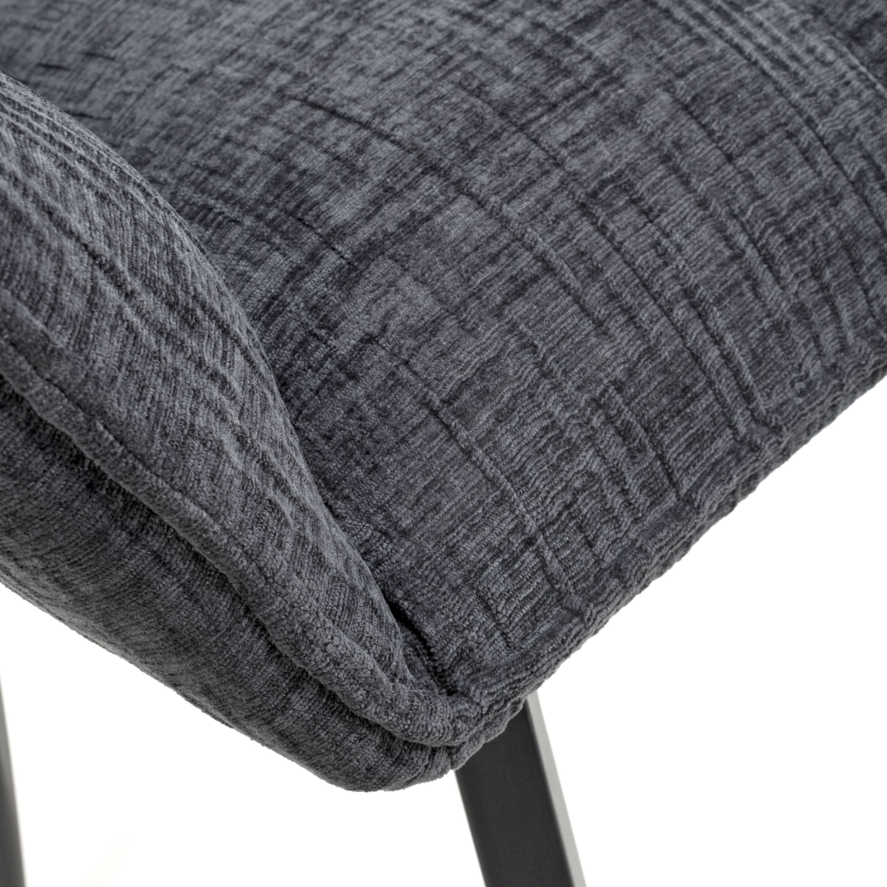 Dakar Textured Effect Dark Grey Swivel Chair (7019401347136) (14625468023162)