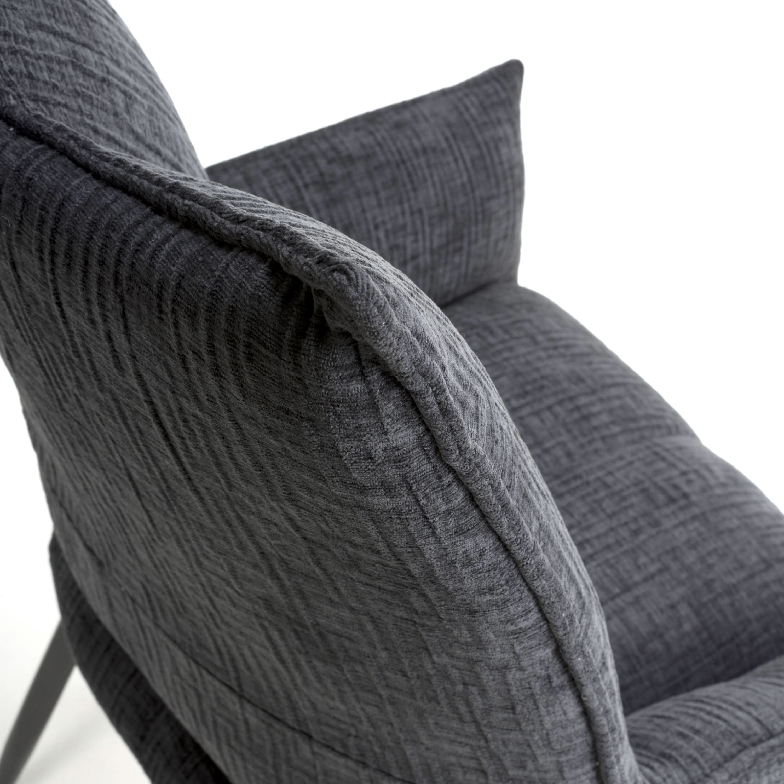 Dakar Textured Effect Dark Grey Swivel Chair (7019401347136) (14625468023162)