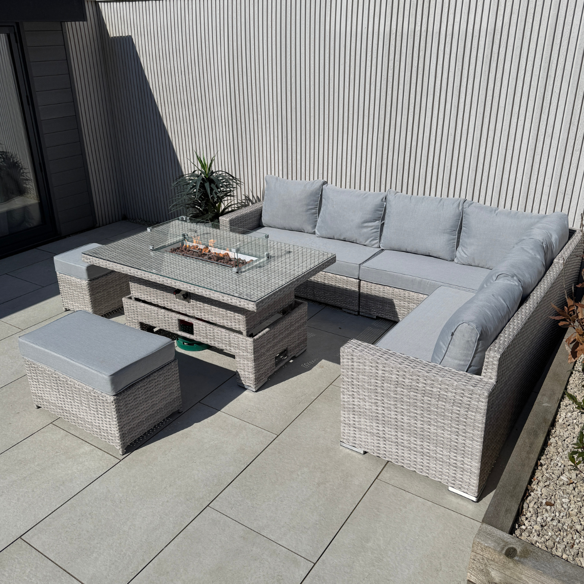 Santorini Corner Large Rising Set with Firepit RH - AMC Furniture