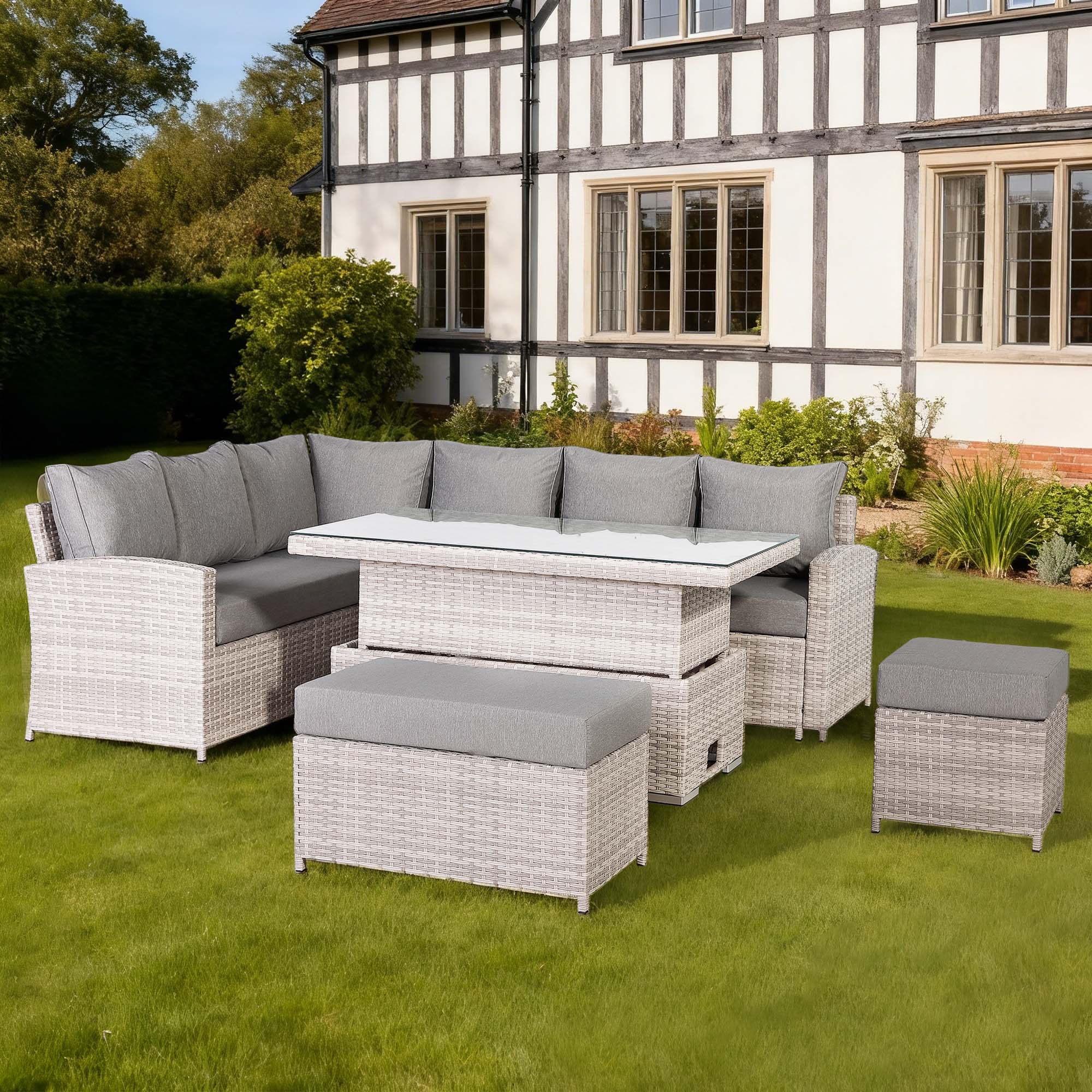 Sorrento Large Corner Dining Set RH - AMC Furniture