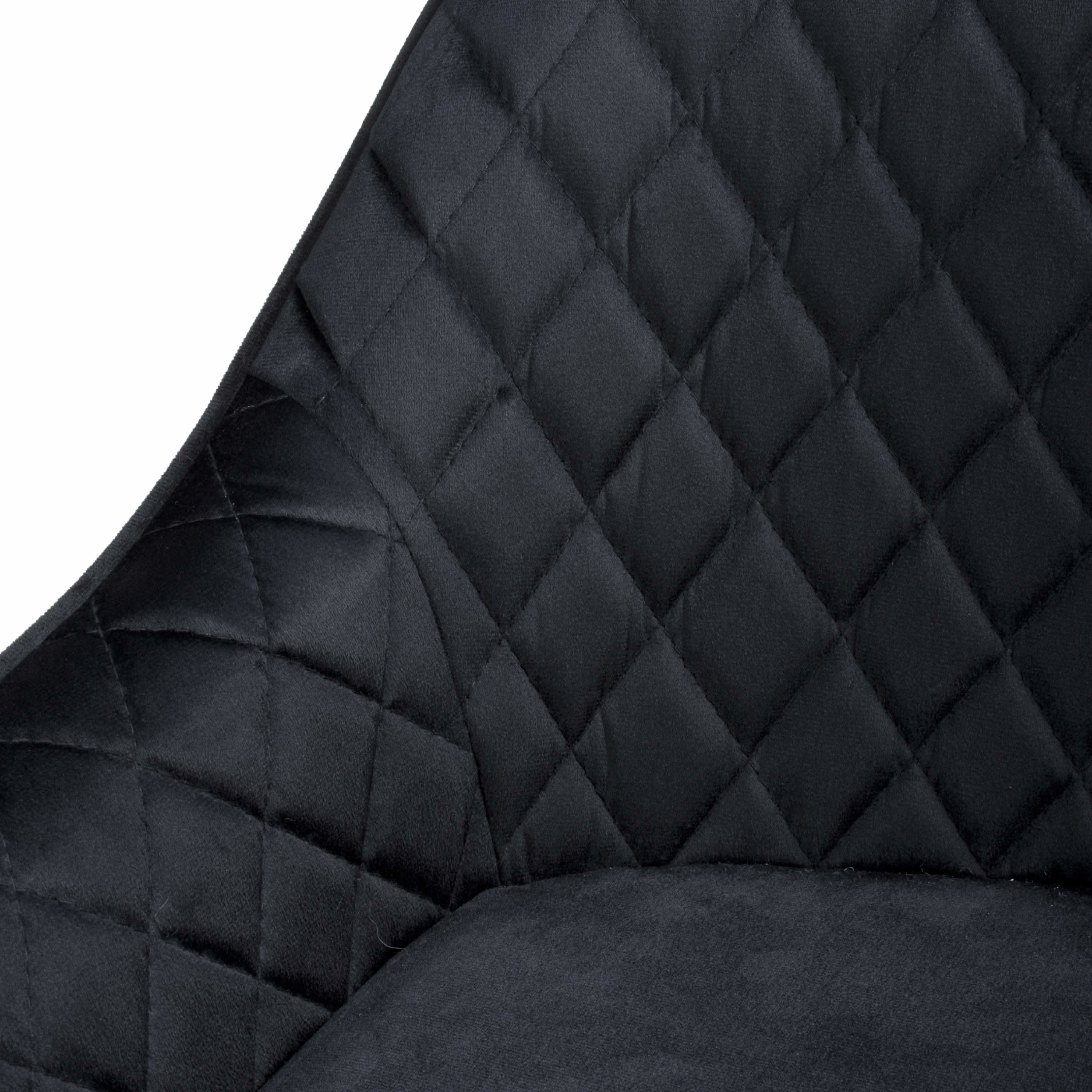 Savanna Brushed Velvet Black Bar Stool (7018382229568) (14625484538234)