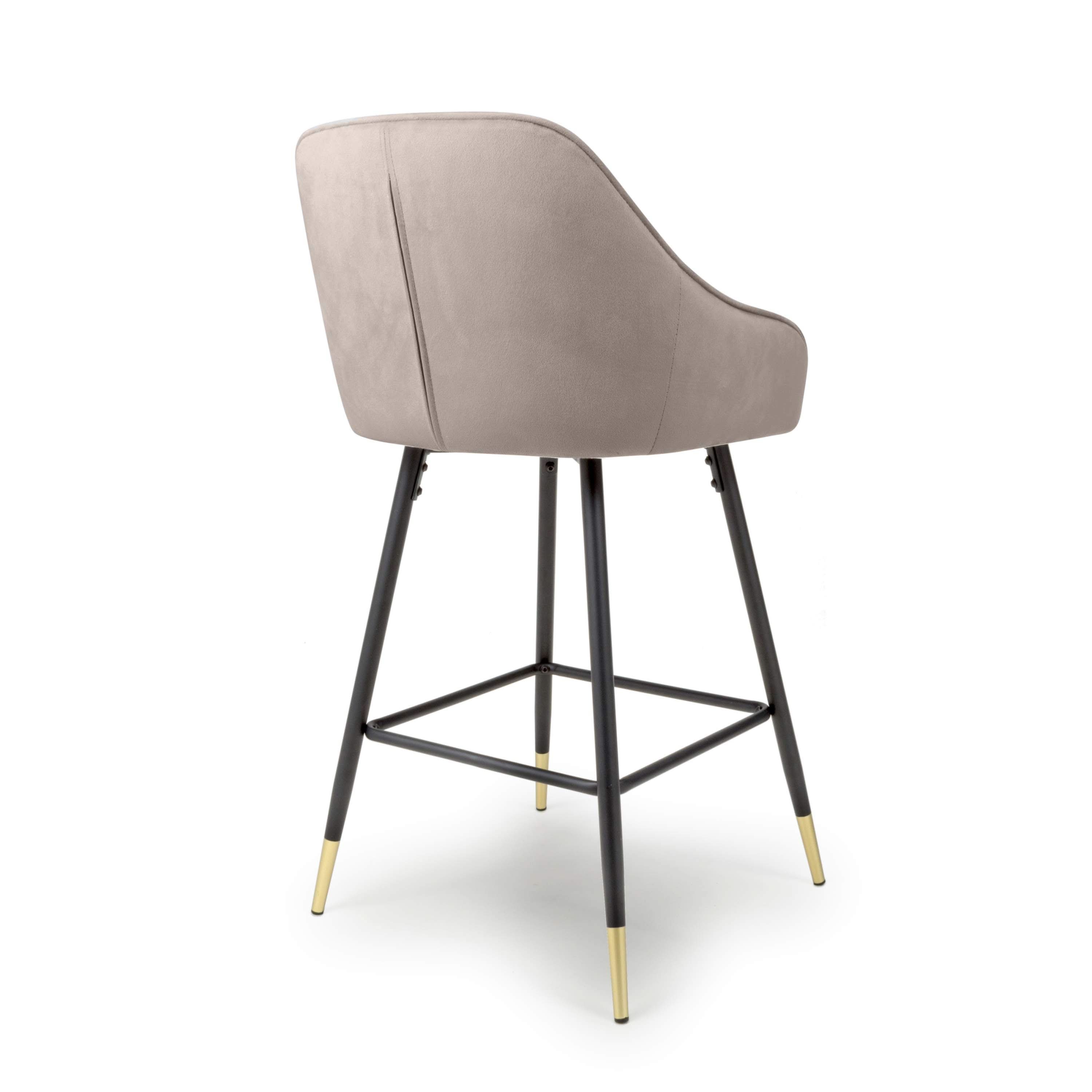 Savanna Brushed Velvet Mink Bar Stool (6730057547840) (14625487552890)