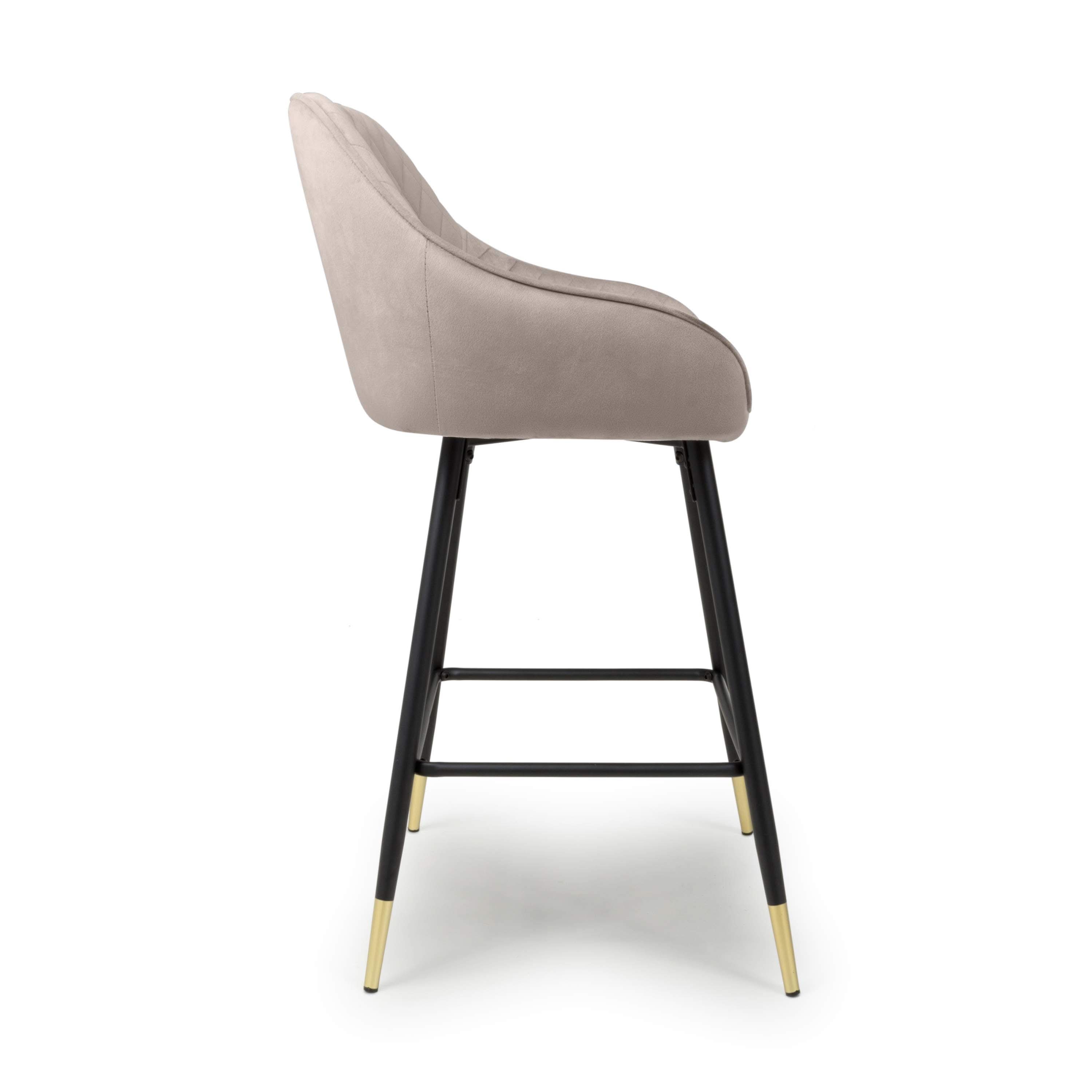 Savanna Brushed Velvet Mink Bar Stool (6730057547840) (14625487552890)