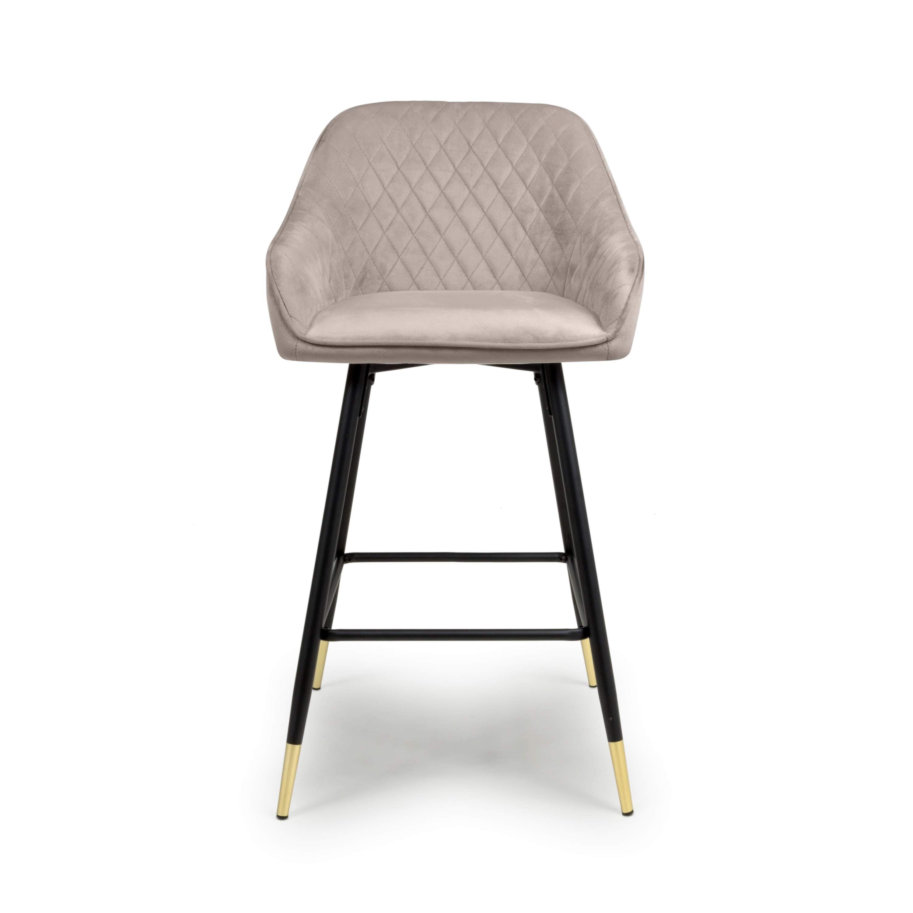 Savanna Brushed Velvet Mink Bar Stool (6730057547840) (14625487552890)