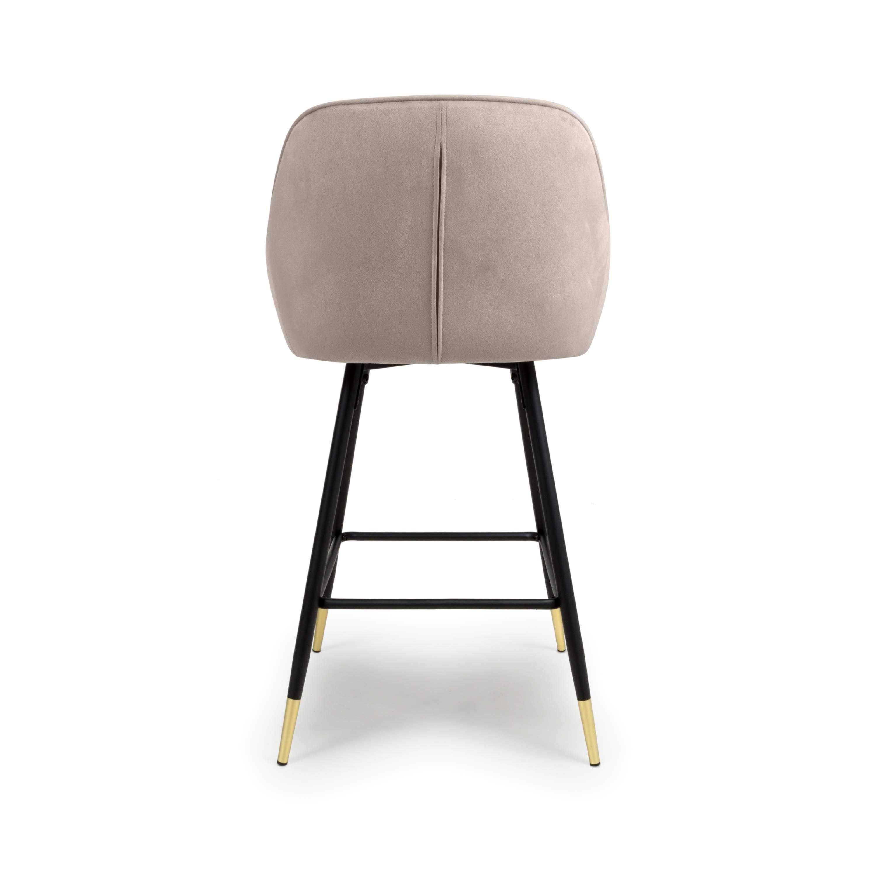 Savanna Brushed Velvet Mink Bar Stool (6730057547840) (14625487552890)
