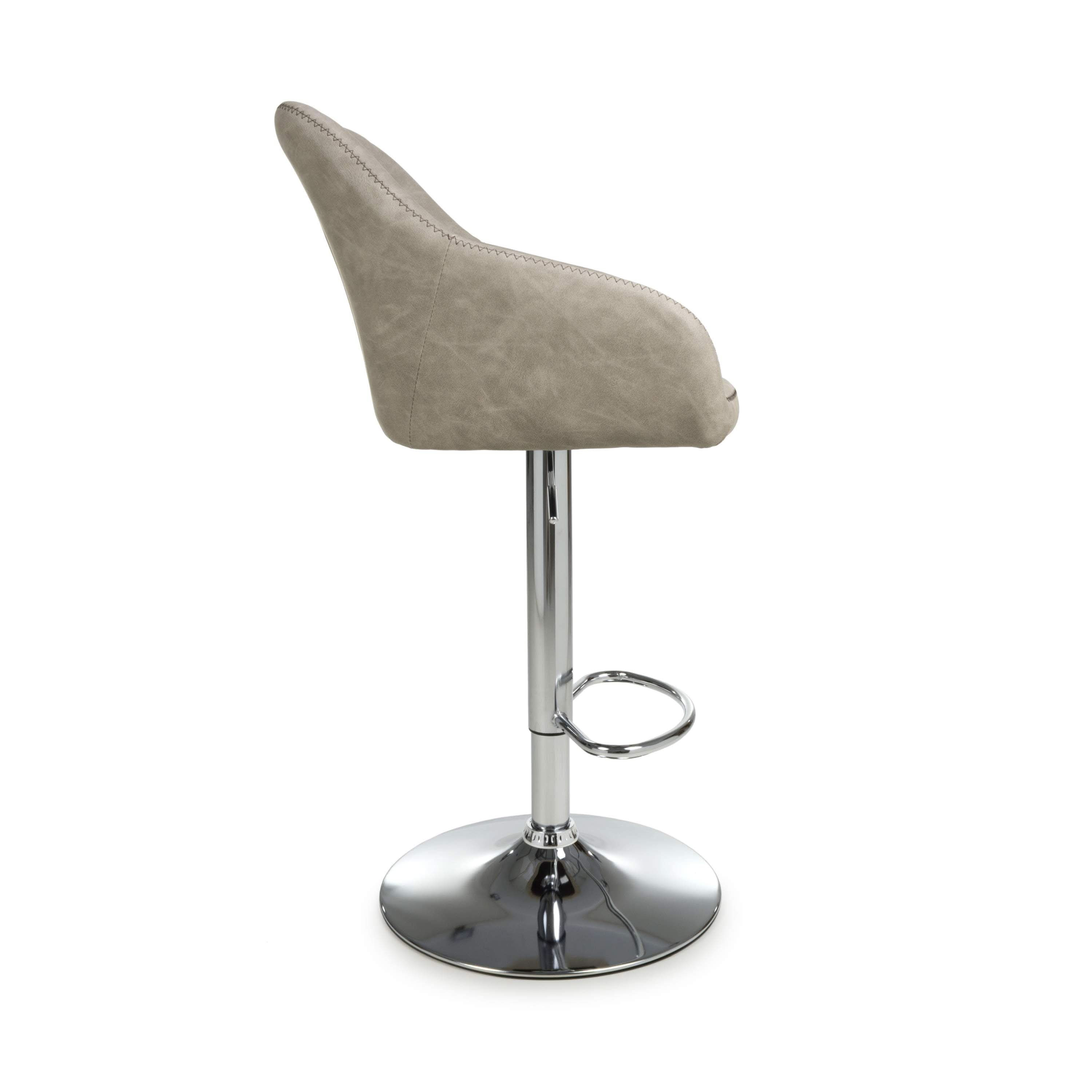 Serena Leather Effect Mink Bar Stool (7018382262336) (14625494401402)