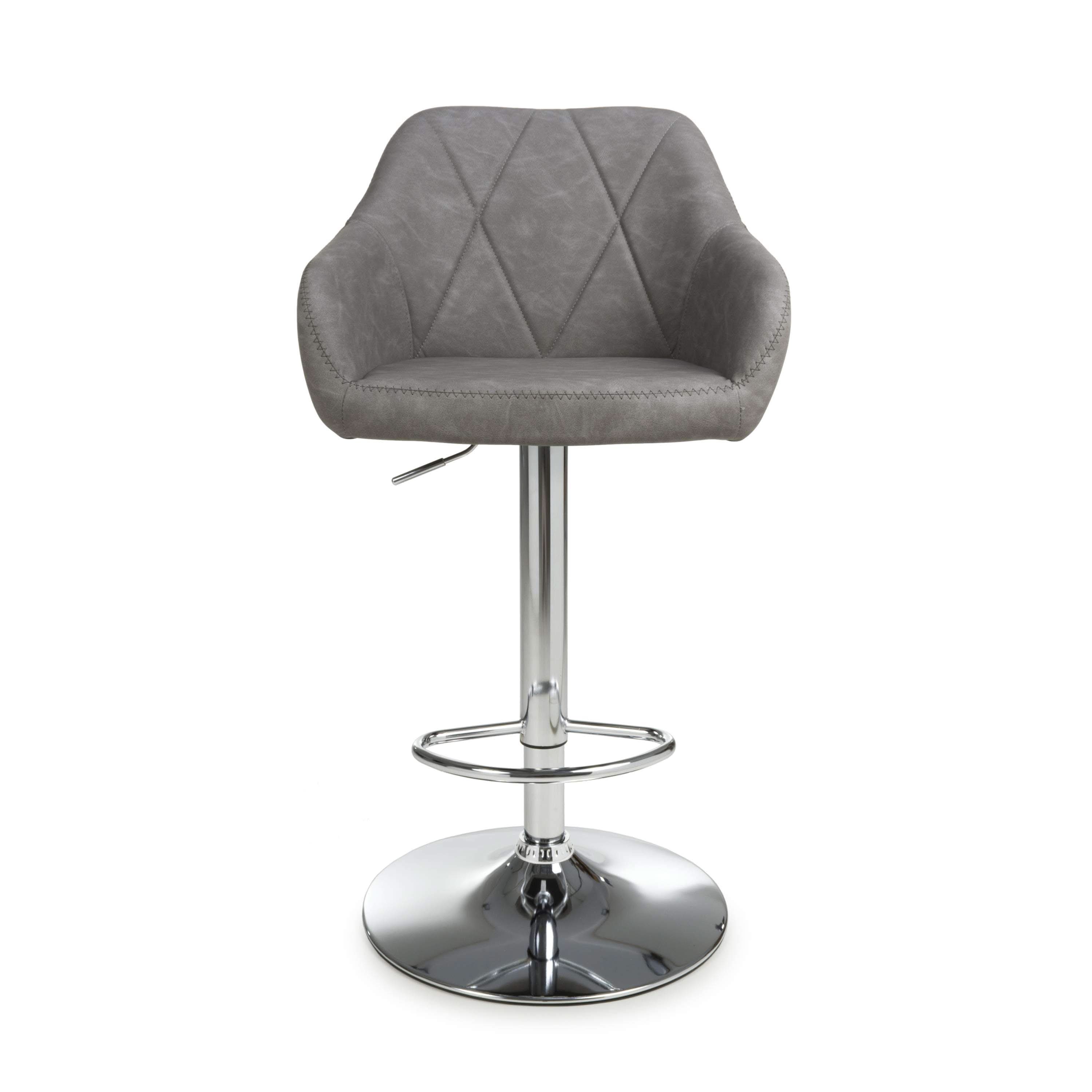 Serena Leather Effect Charcoal Bar Stool (7018382295104) (14625493090682)