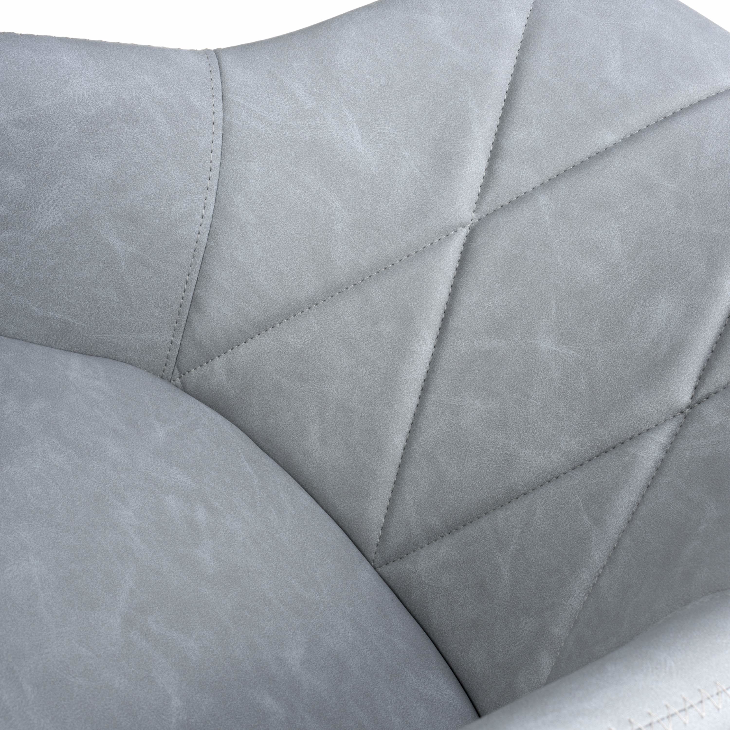 Serena Leather Effect Light Grey Bar Stool (7018382327872) (14625493680506)