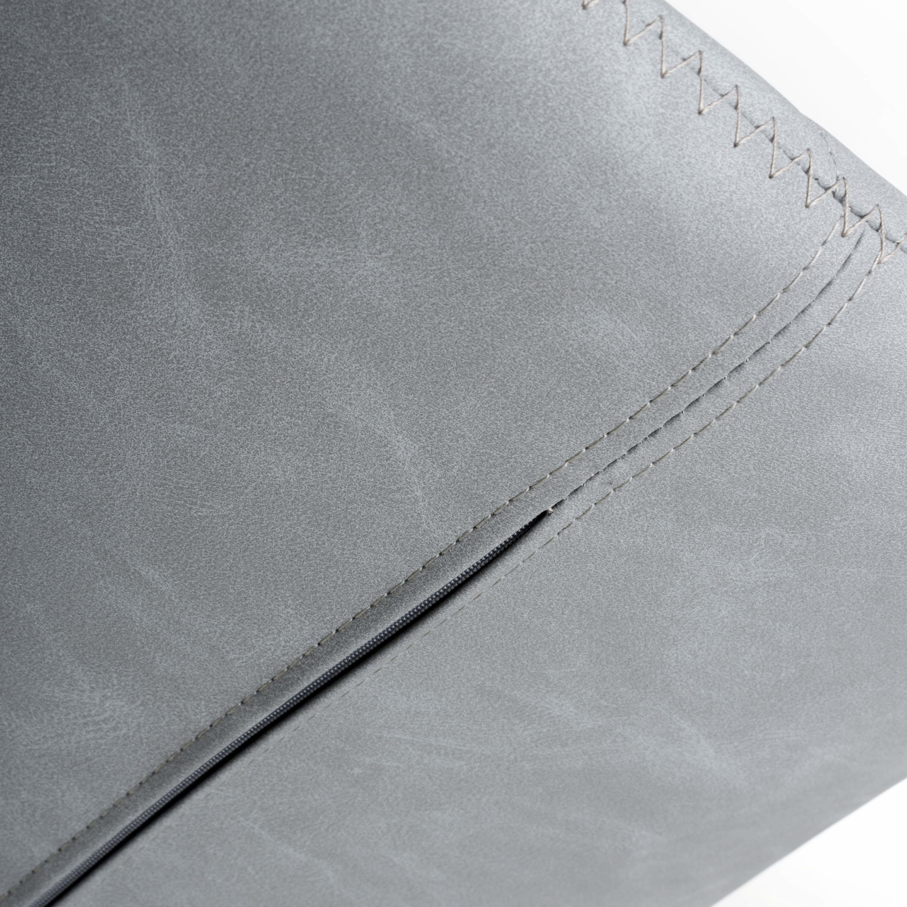 Serena Leather Effect Light Grey Bar Stool (7018382327872) (14625493680506)