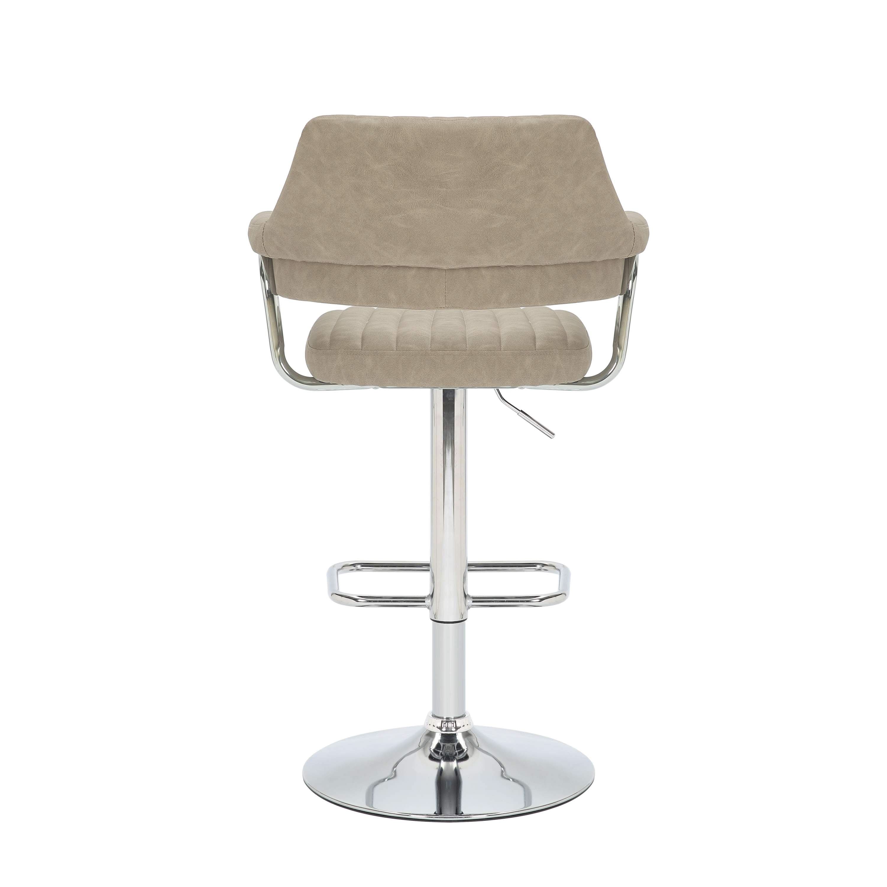 Cortez Leather Effect Mink Bar Stool (7019401379904) (14625456619898)