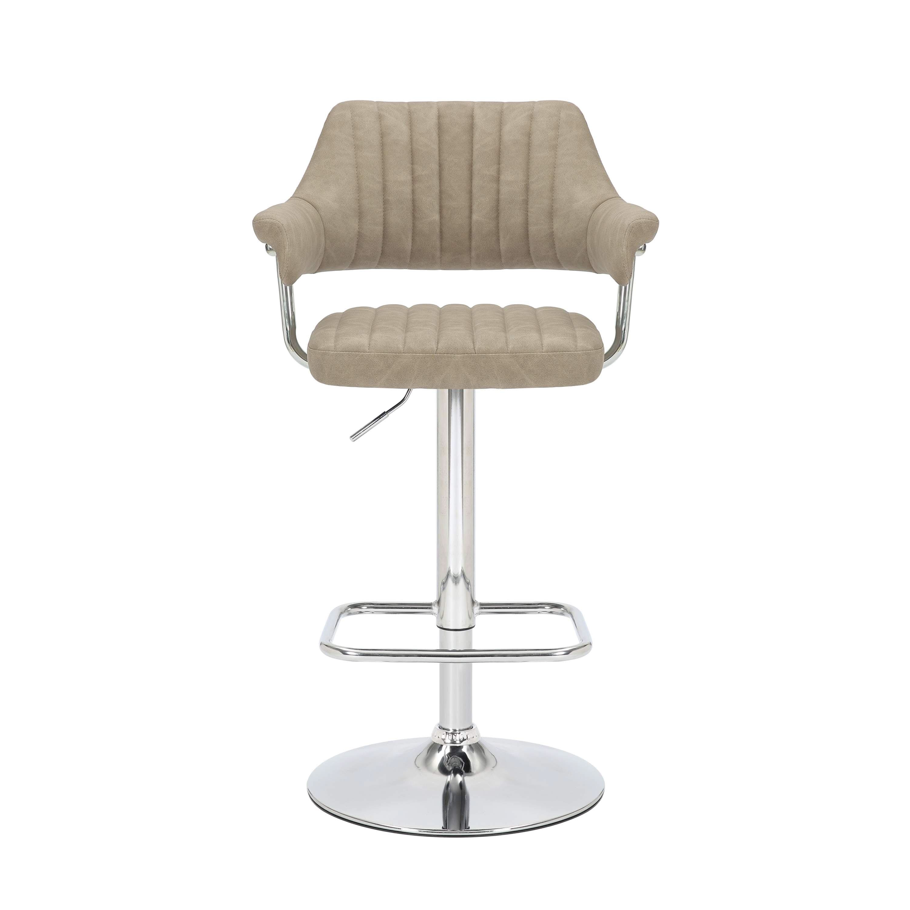 Cortez Leather Effect Mink Bar Stool (7019401379904) (14625456619898)