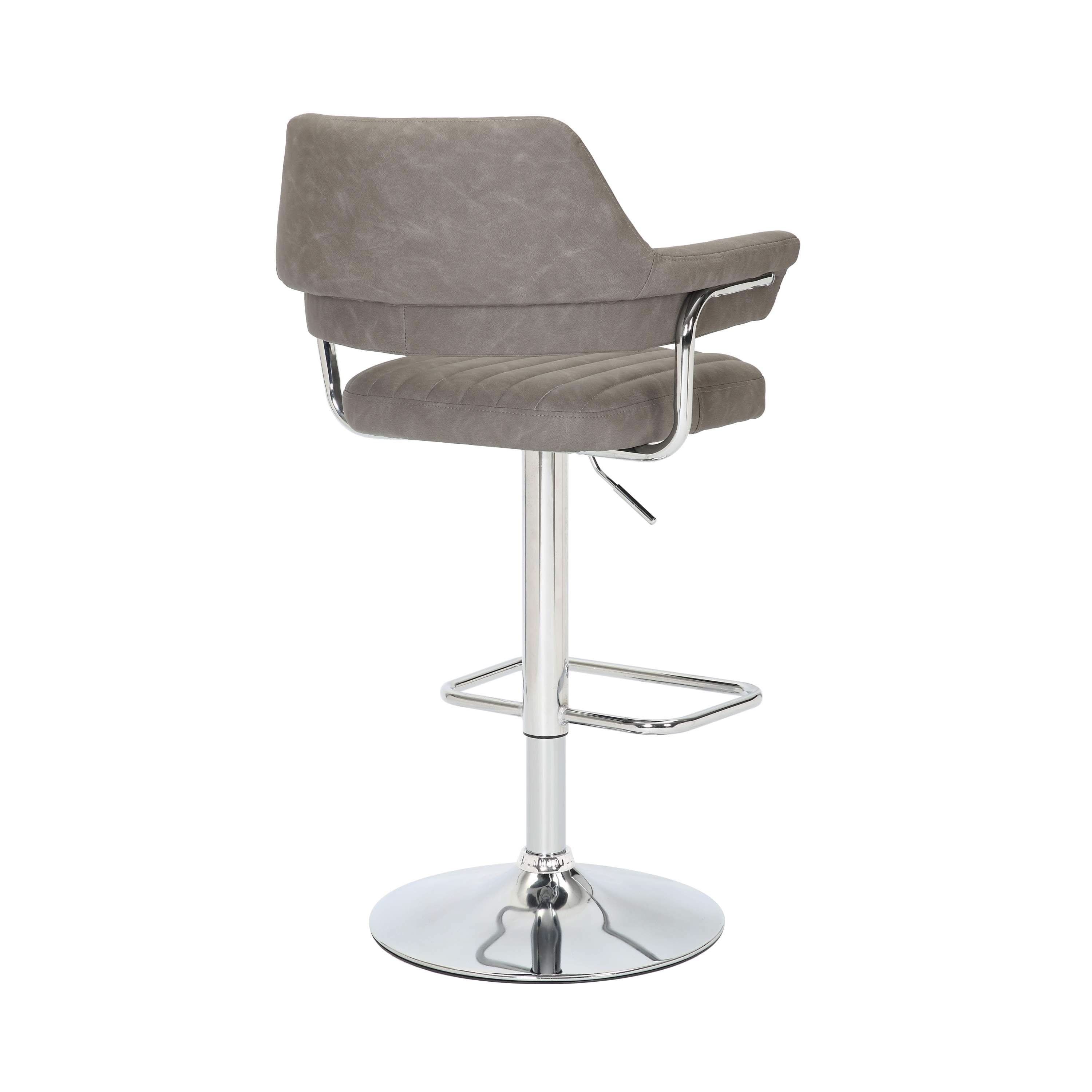 Cortez Leather Effect Charcoal Bar Stool (7019401412672) (14625451704698)