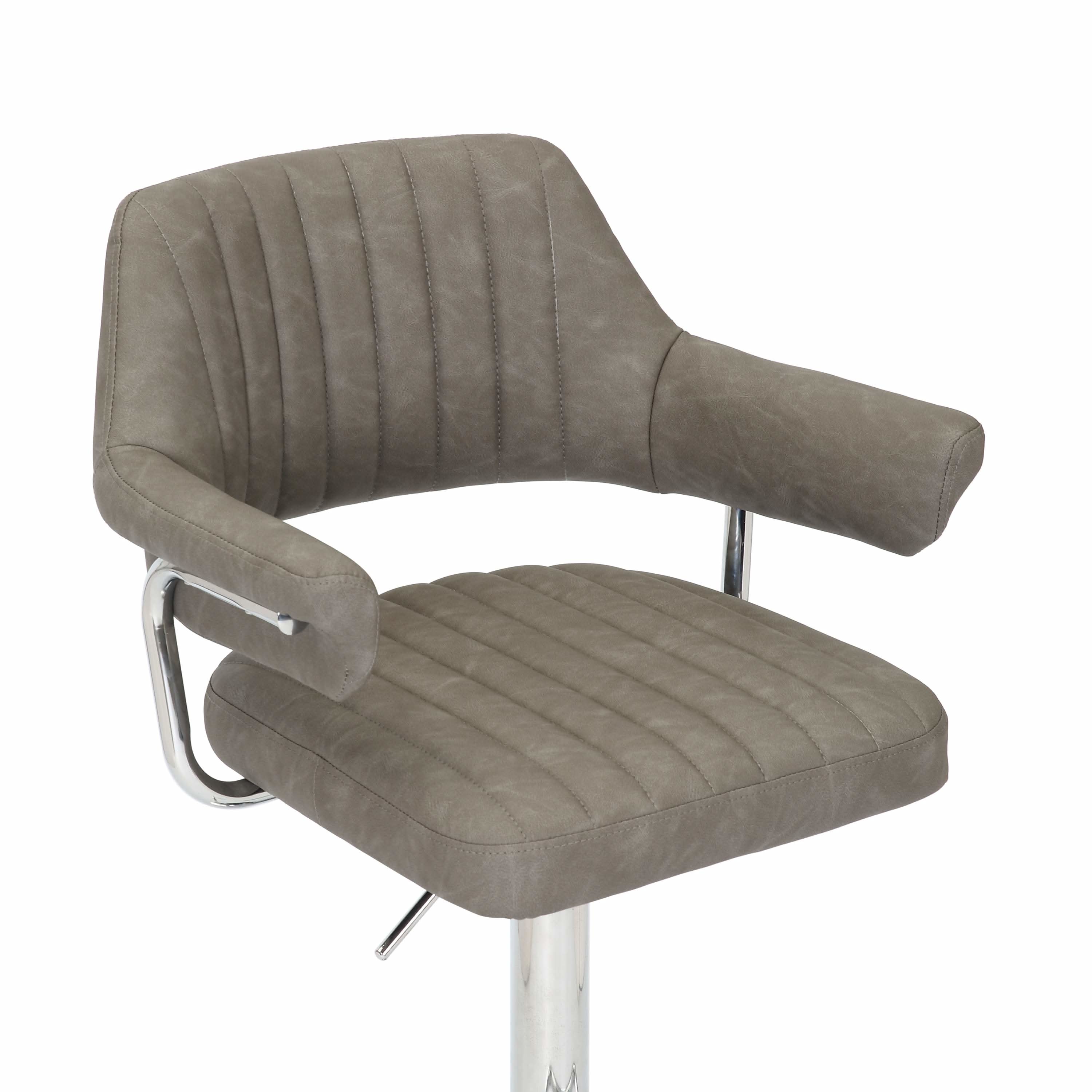 Cortez Leather Effect Charcoal Bar Stool (7019401412672) (14625451704698)