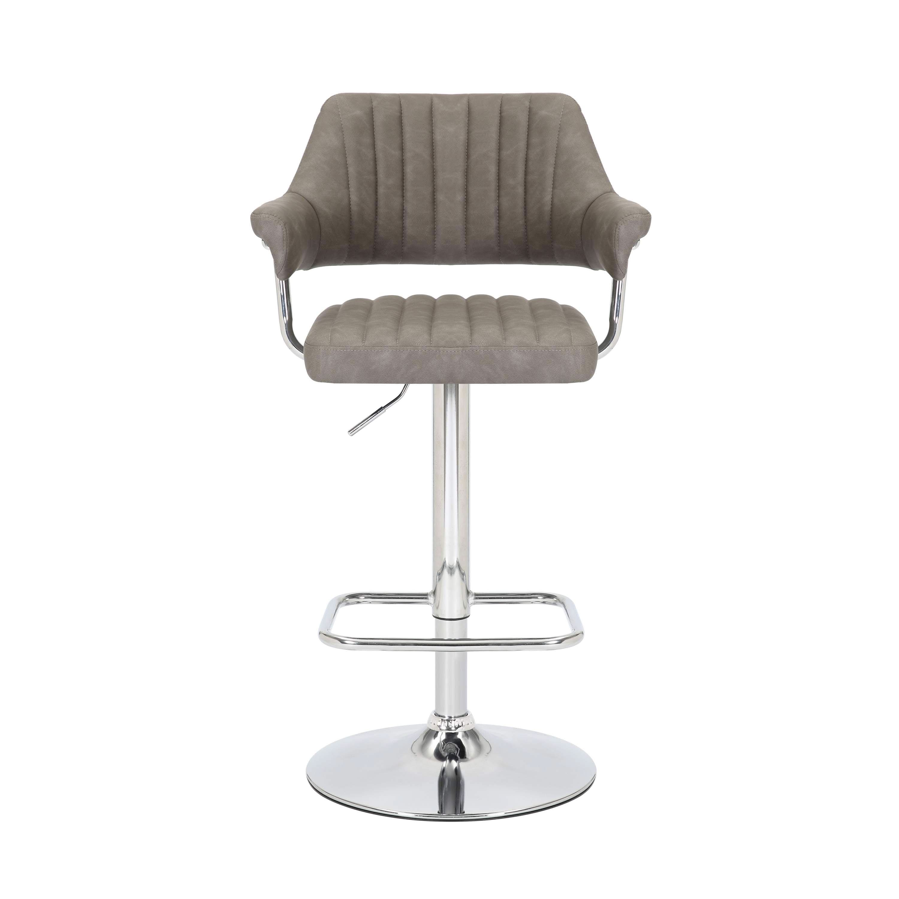 Cortez Leather Effect Charcoal Bar Stool (7019401412672) (14625451704698)