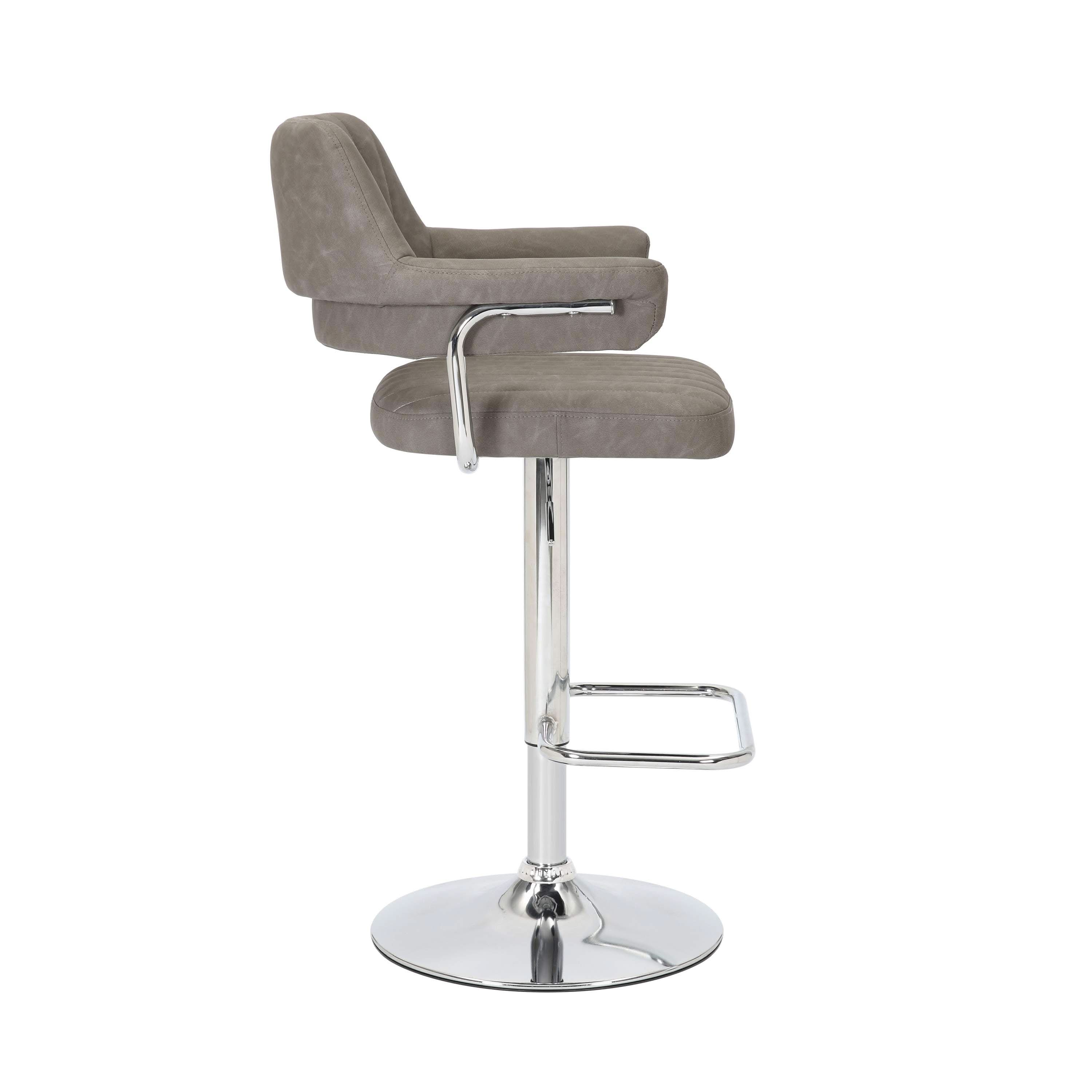 Cortez Leather Effect Charcoal Bar Stool (7019401412672) (14625451704698)