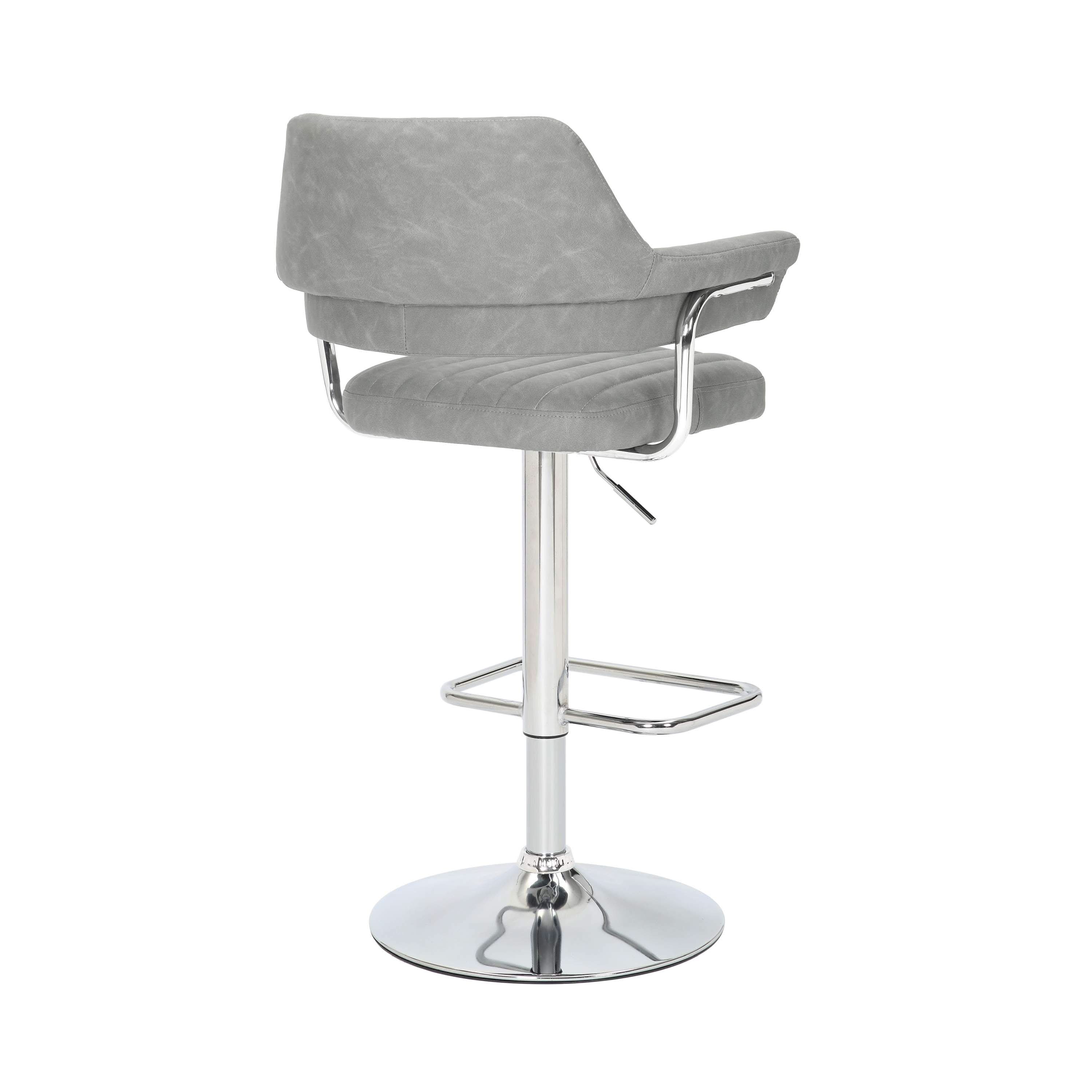 Cortez Leather Effect Light Grey Bar Stool (7019401445440) (14625453015418)