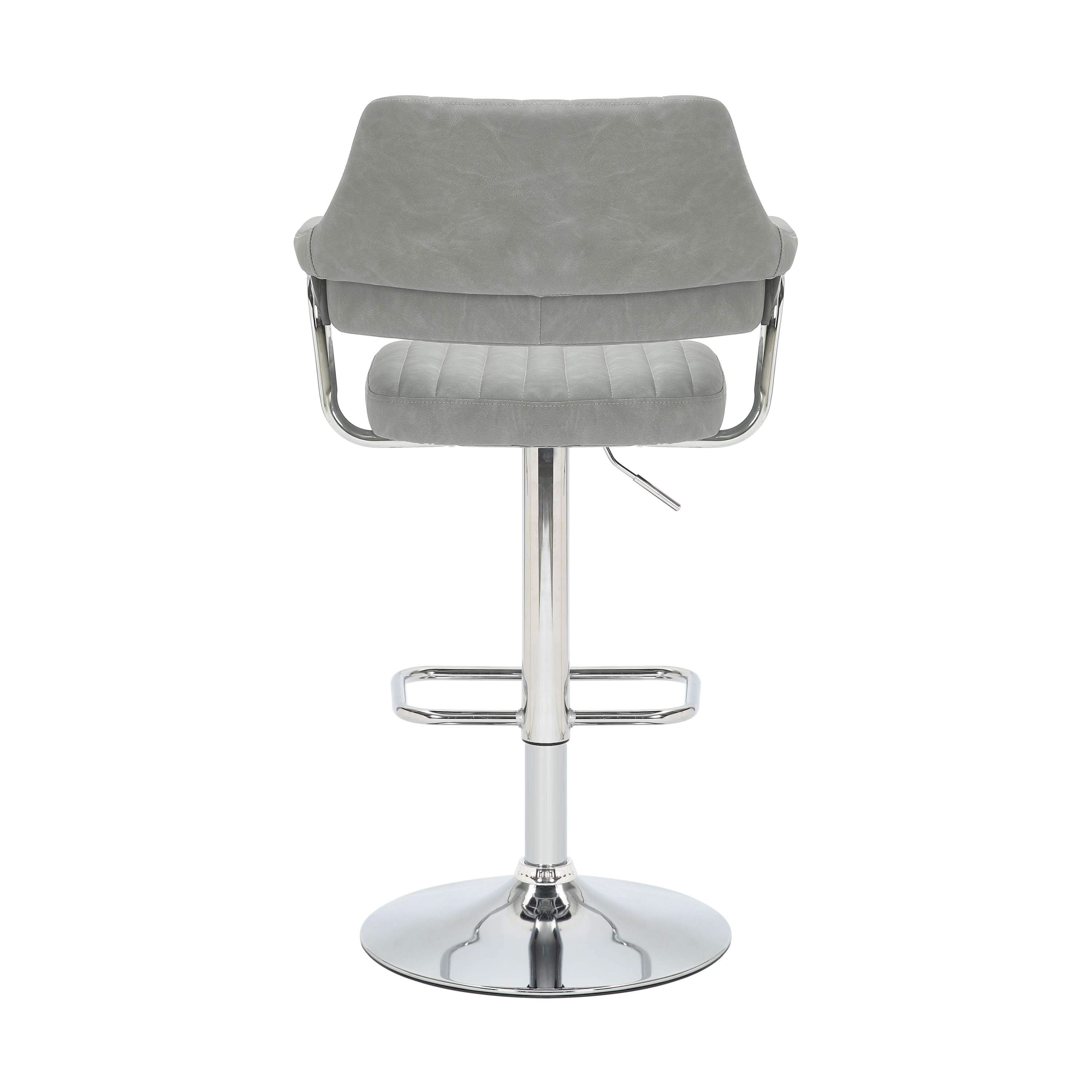 Cortez Leather Effect Light Grey Bar Stool (7019401445440) (14625453015418)