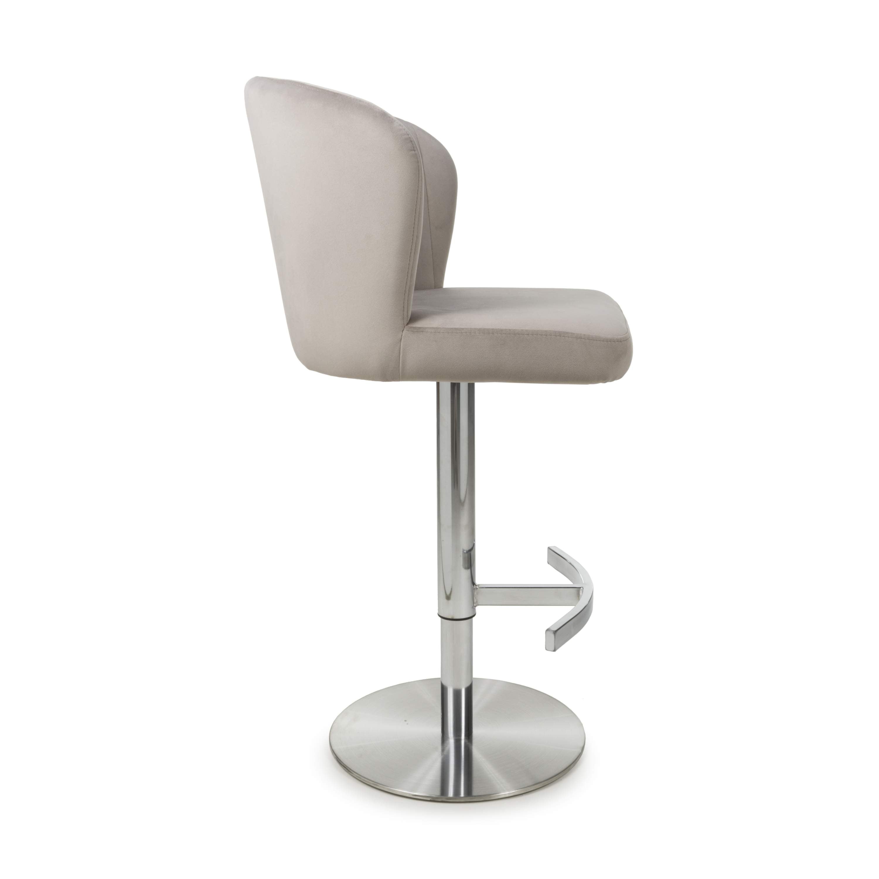 Sigma Brushed Velvet Mink Bar Stool (7018382557248)