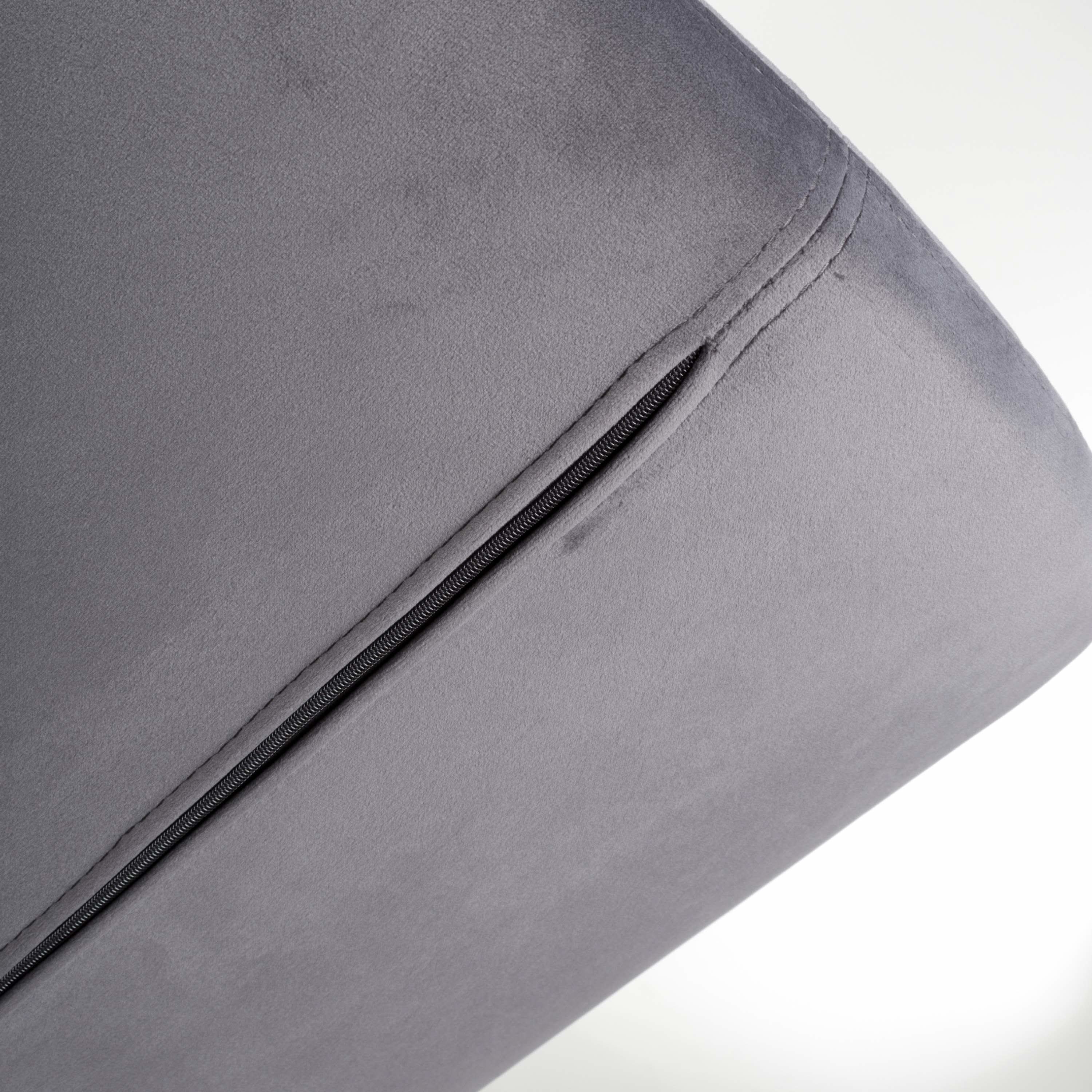 Sigma Brushed Velvet Grey Bar Stool (7018382590016) (14625506066810)